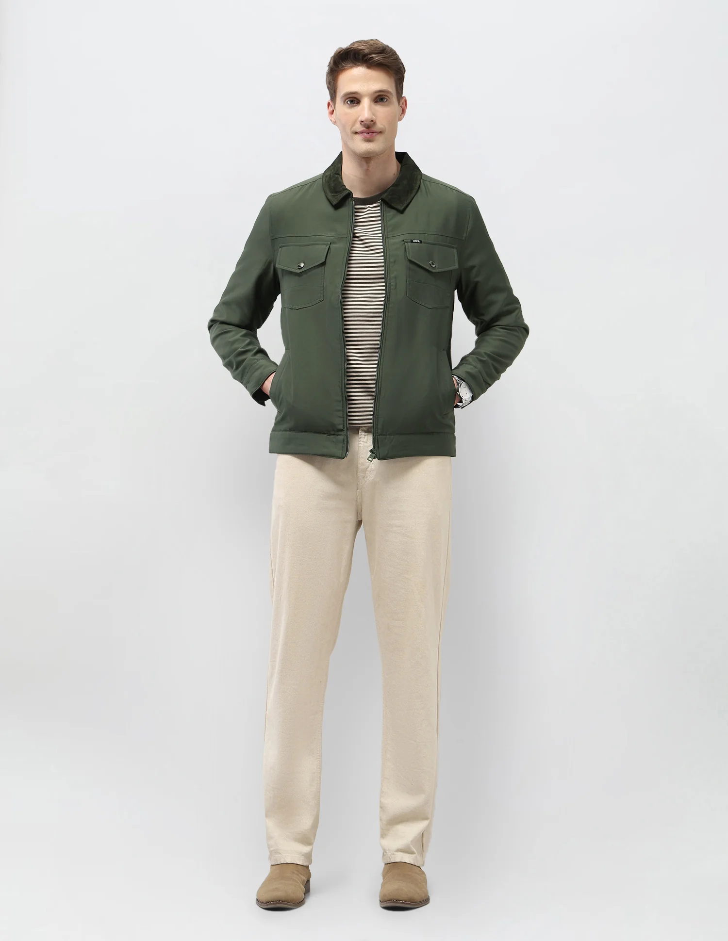 Solid Regular Fit Jacket - Image 3