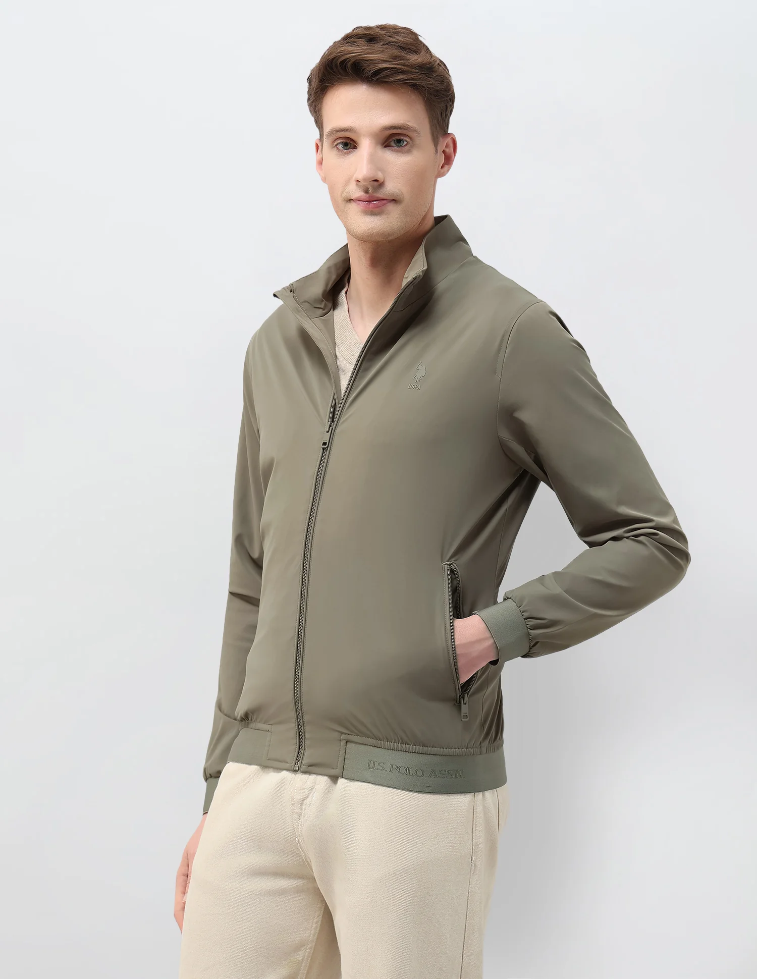 Solid Regular Fit Jacket - Image 4