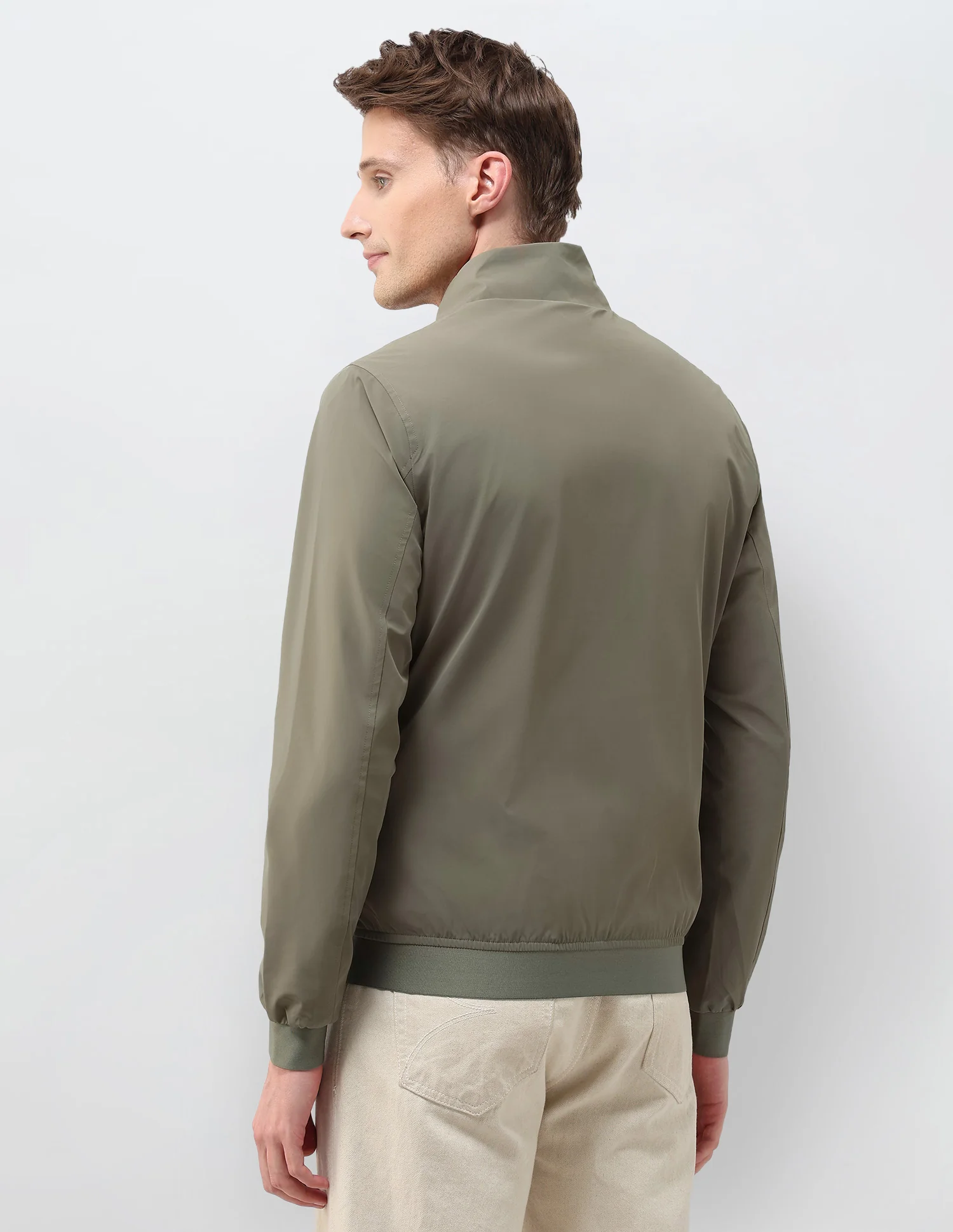 Solid Regular Fit Jacket - Image 5