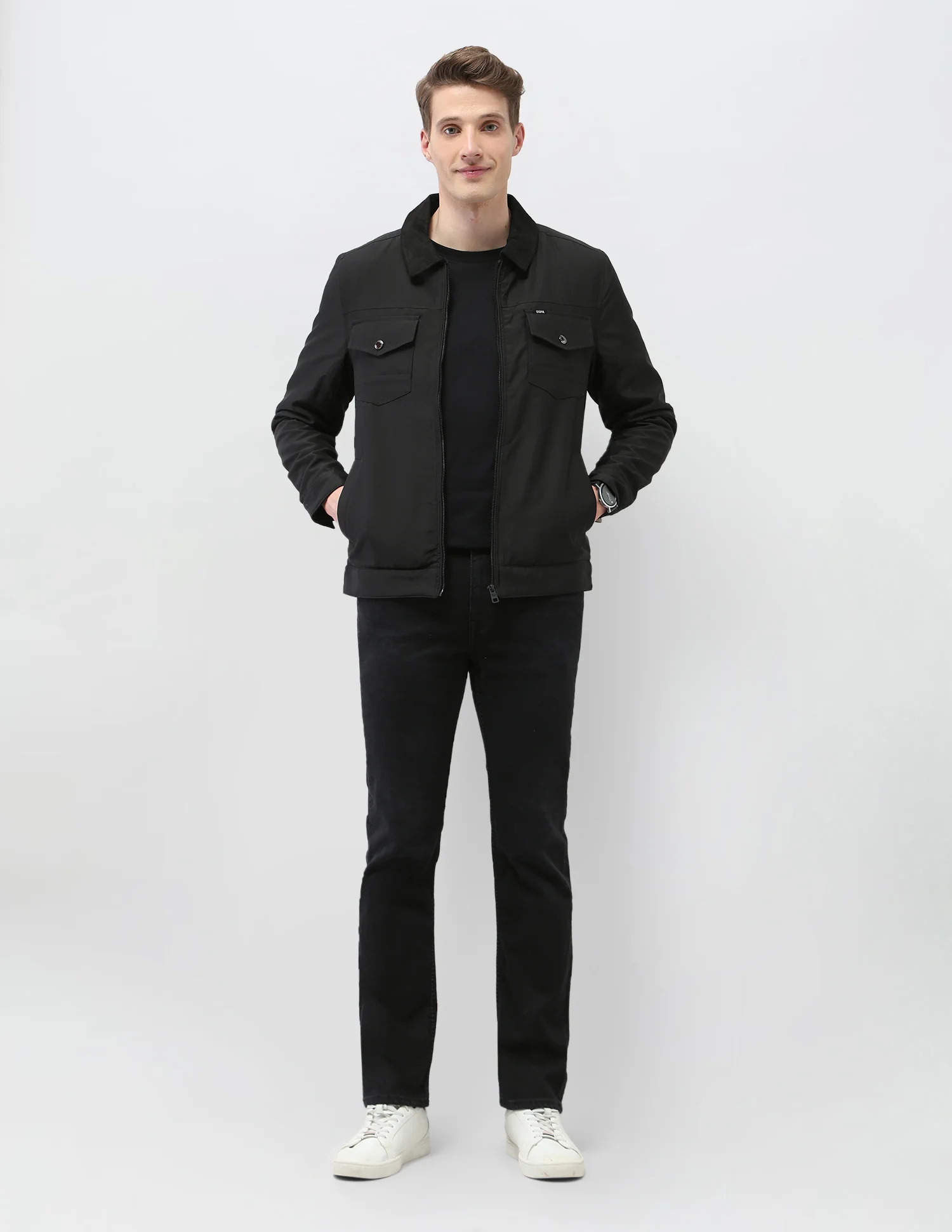 Solid Regular Fit Jacket - Image 3
