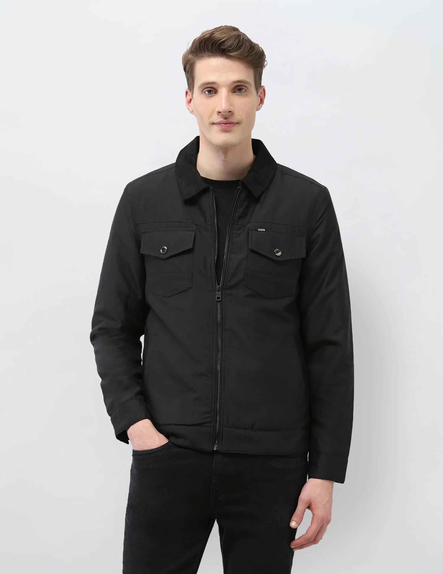 Solid Regular Fit Jacket - Image 6