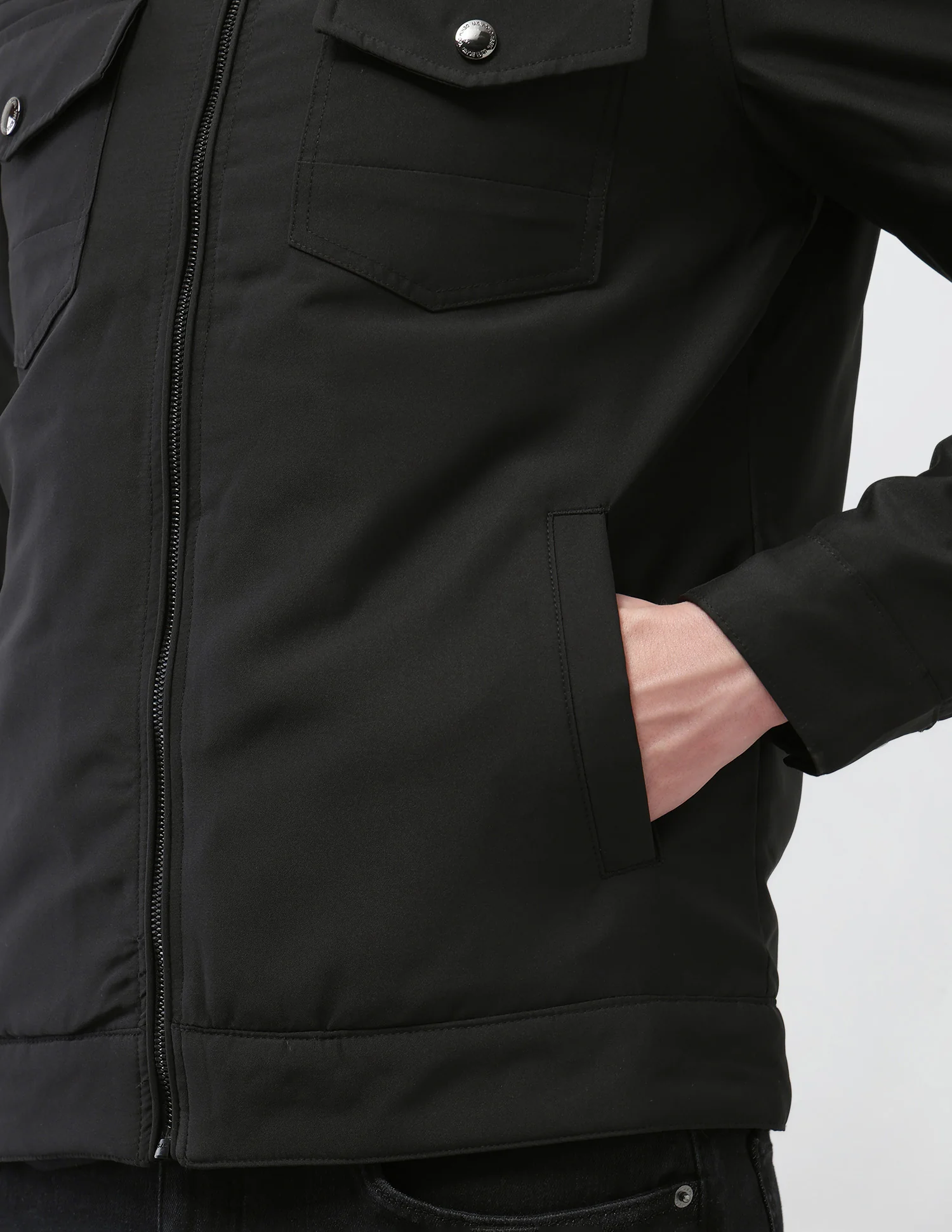 Solid Regular Fit Jacket - Image 8