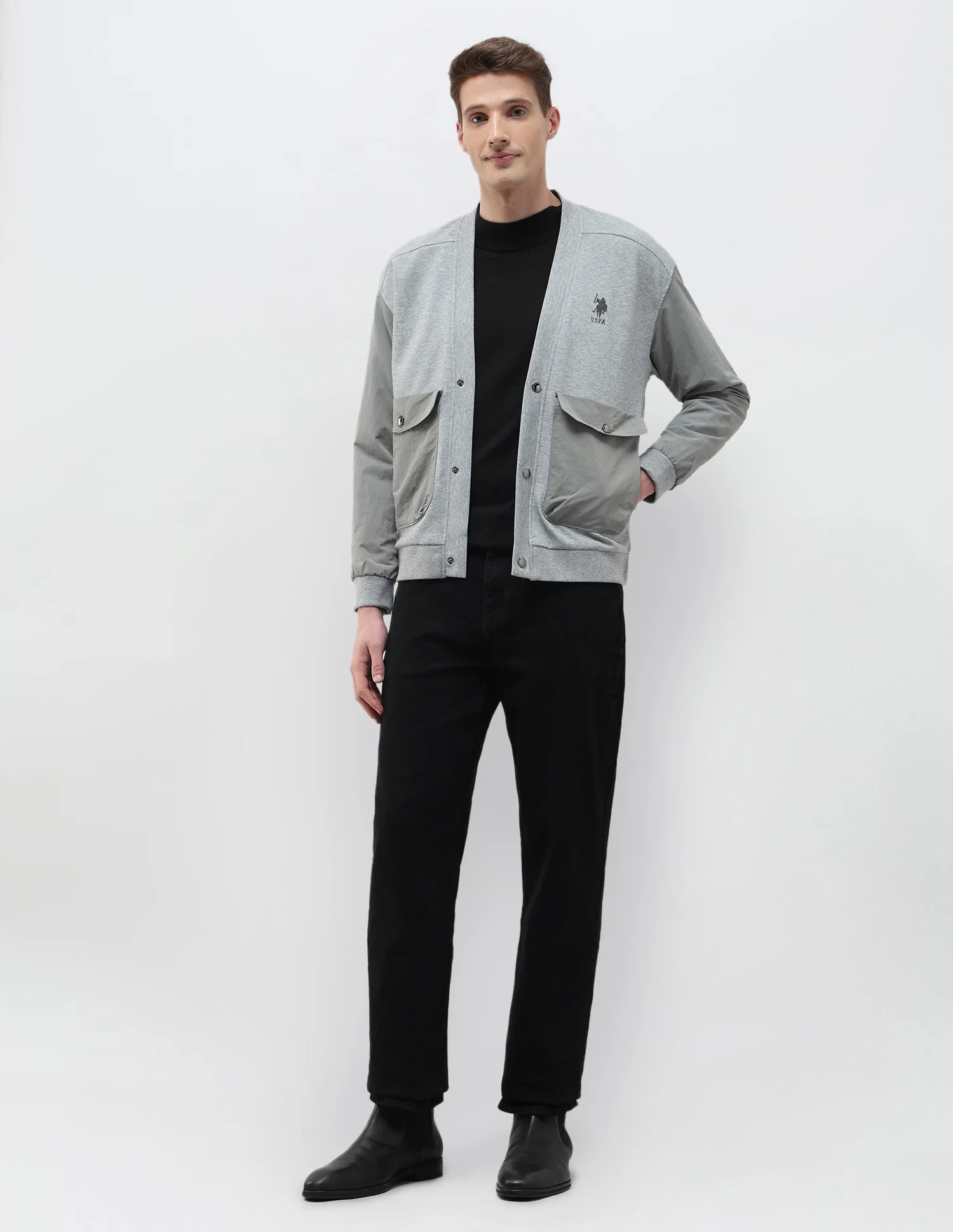 Solid Regular Fit Jacket - Image 3