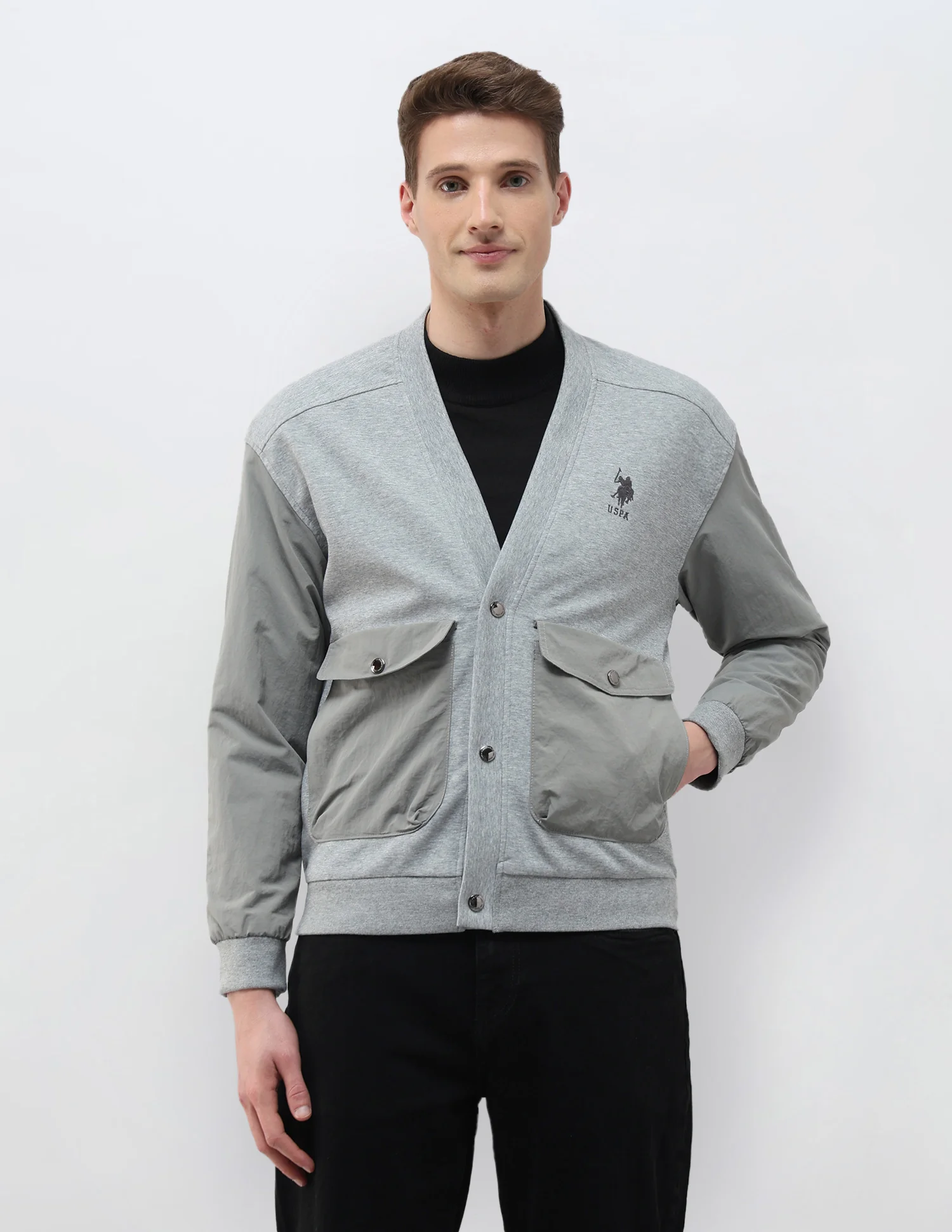 Solid Regular Fit Jacket - Image 6
