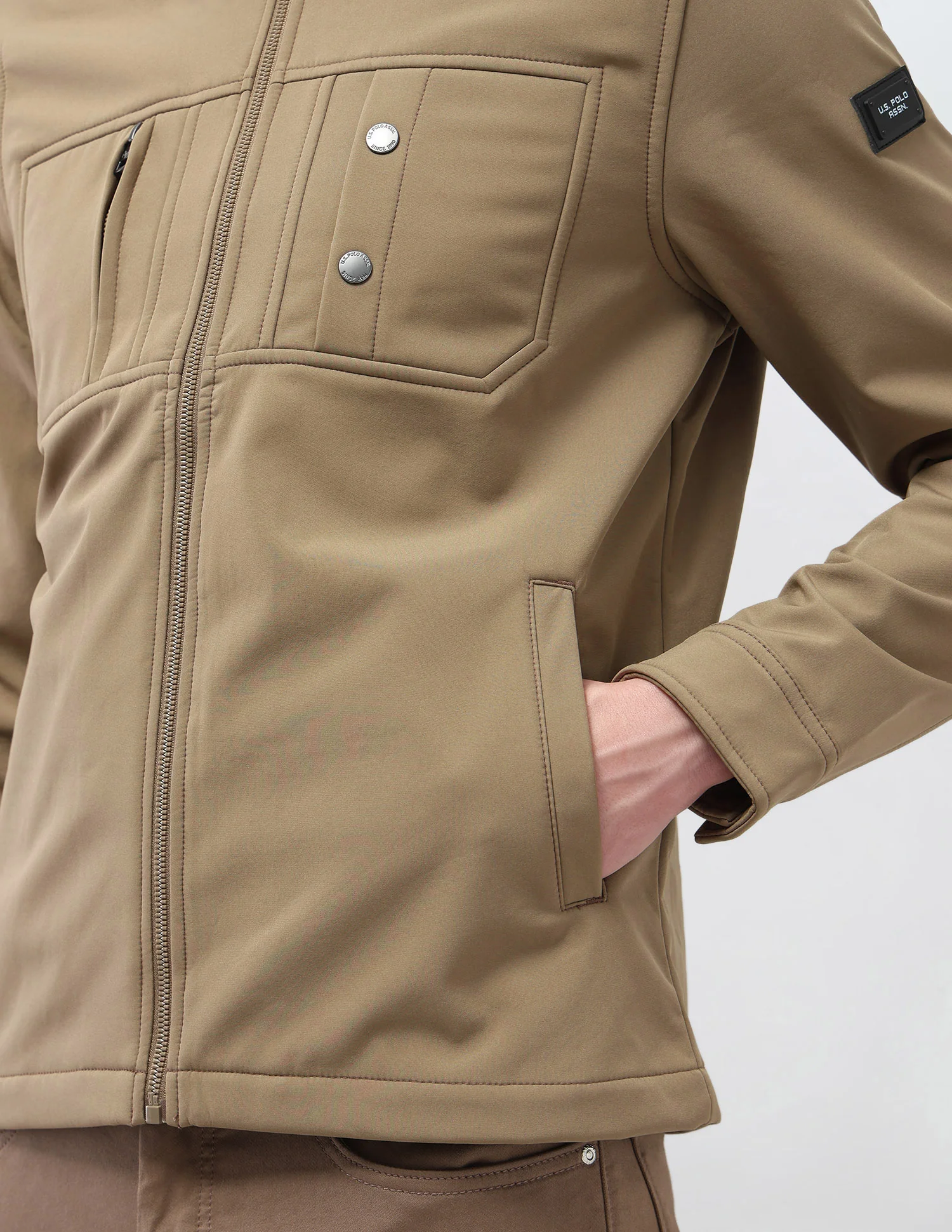 Solid Regular Fit Jacket - Image 8