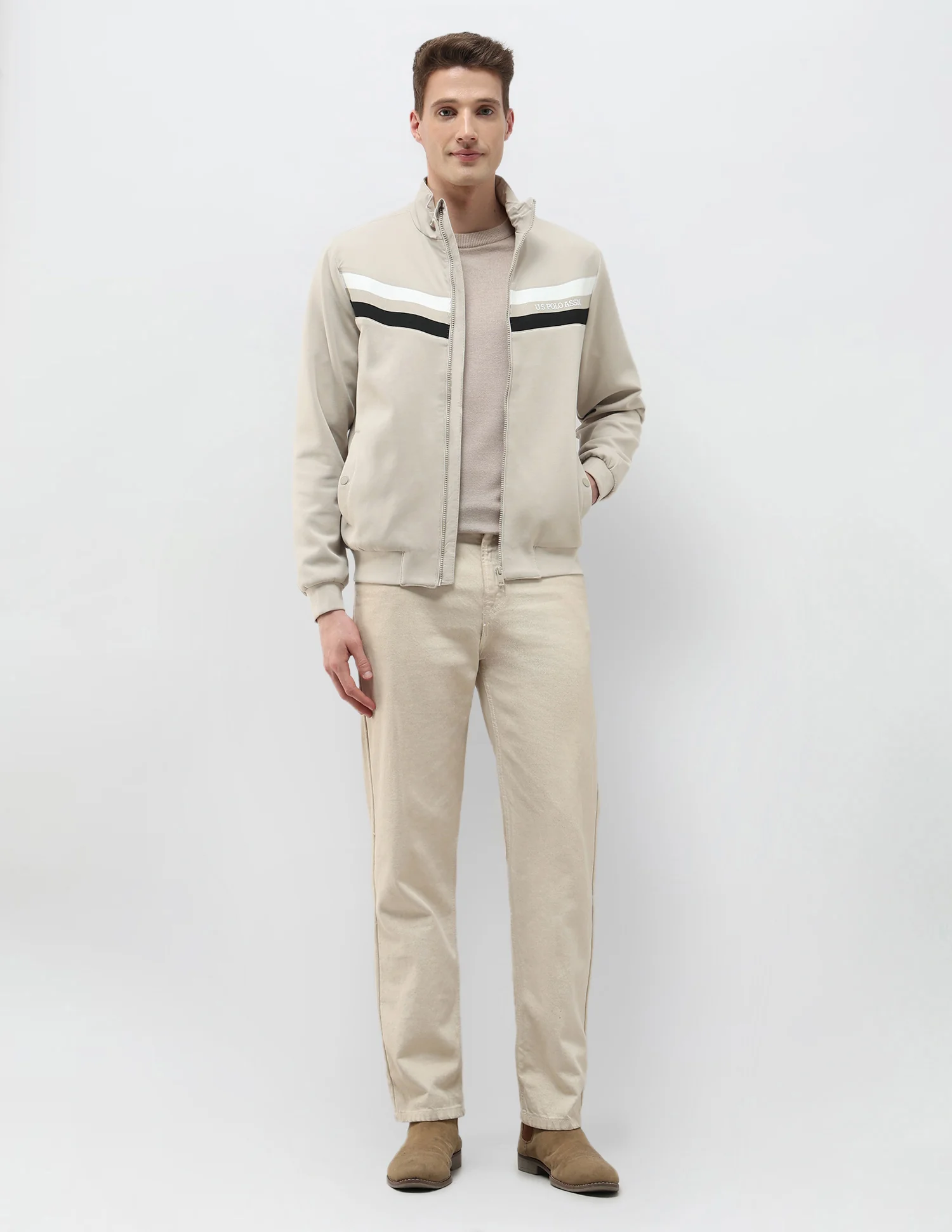 Solid Regular Fit Jacket - Image 3