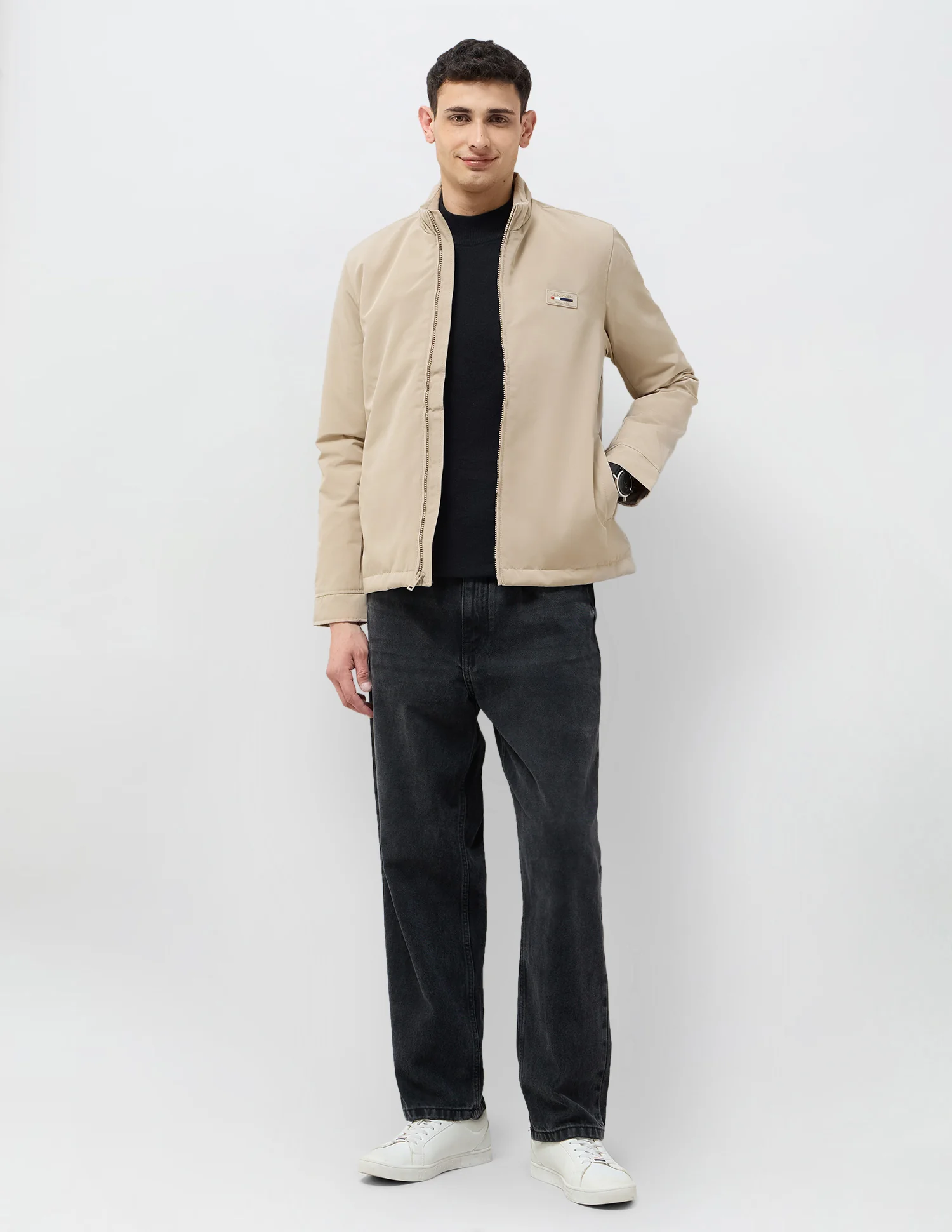 Solid Regular Fit Jacket - Image 3