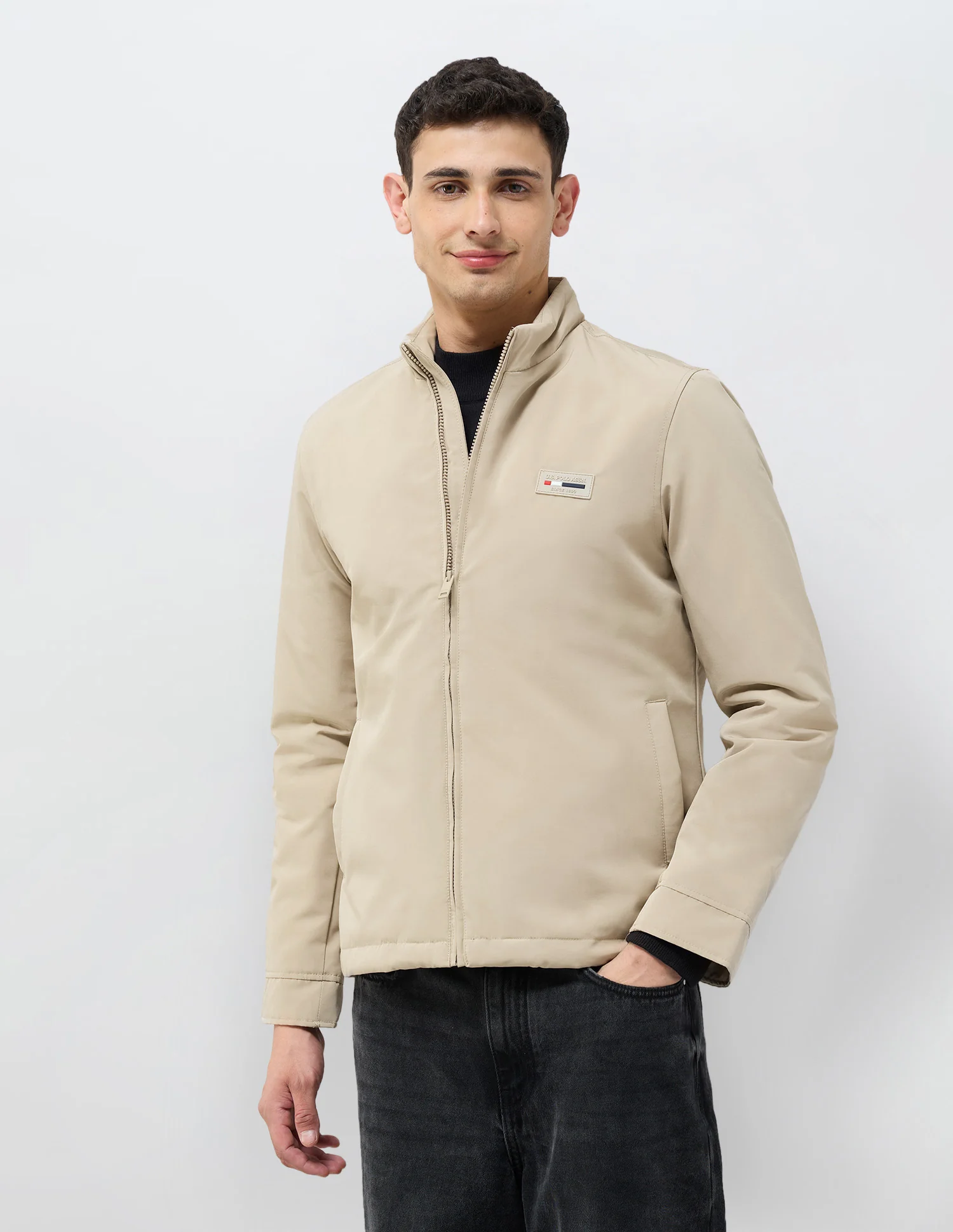 Solid Regular Fit Jacket - Image 4
