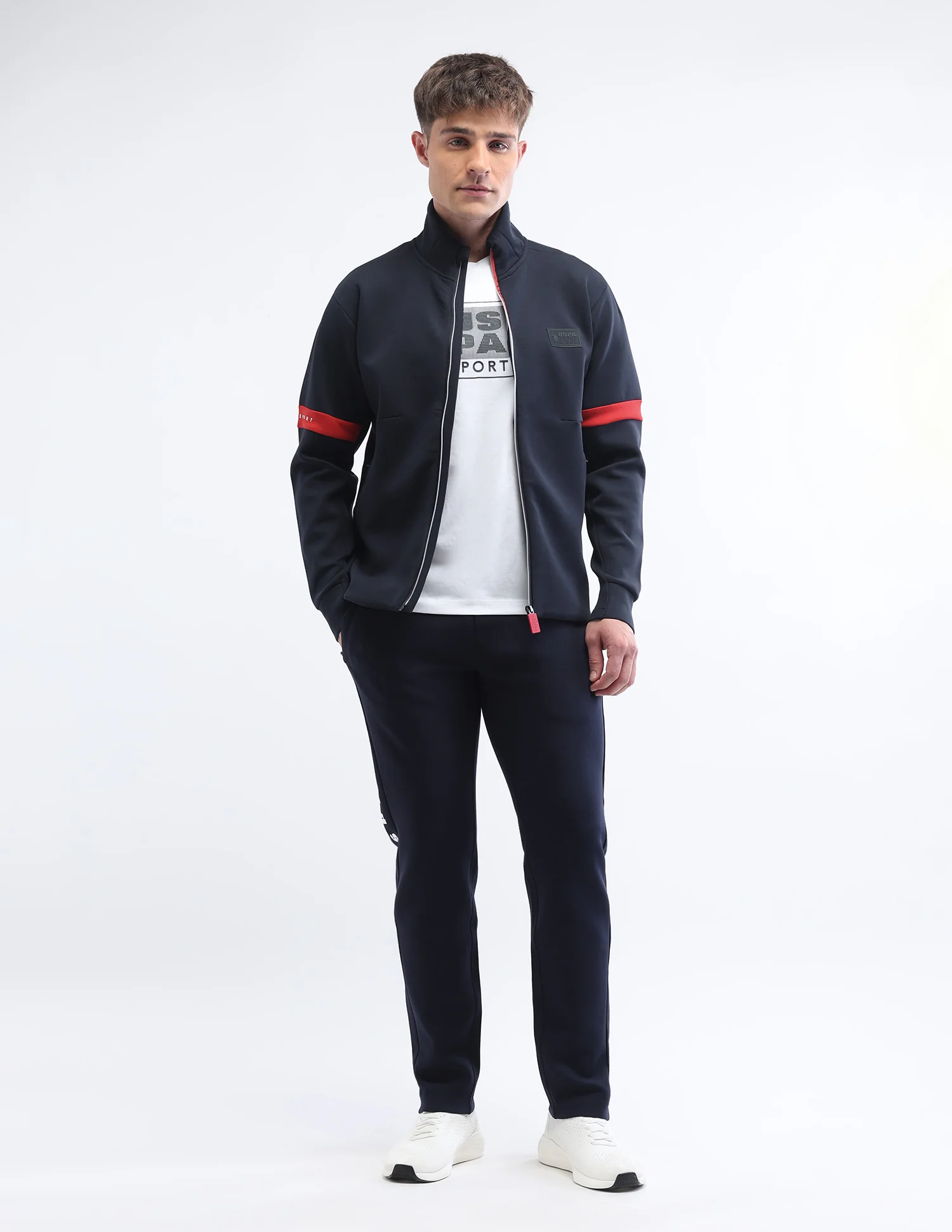 Solid Regular Fit Luxe Zipper Sweatshirt - Image 3