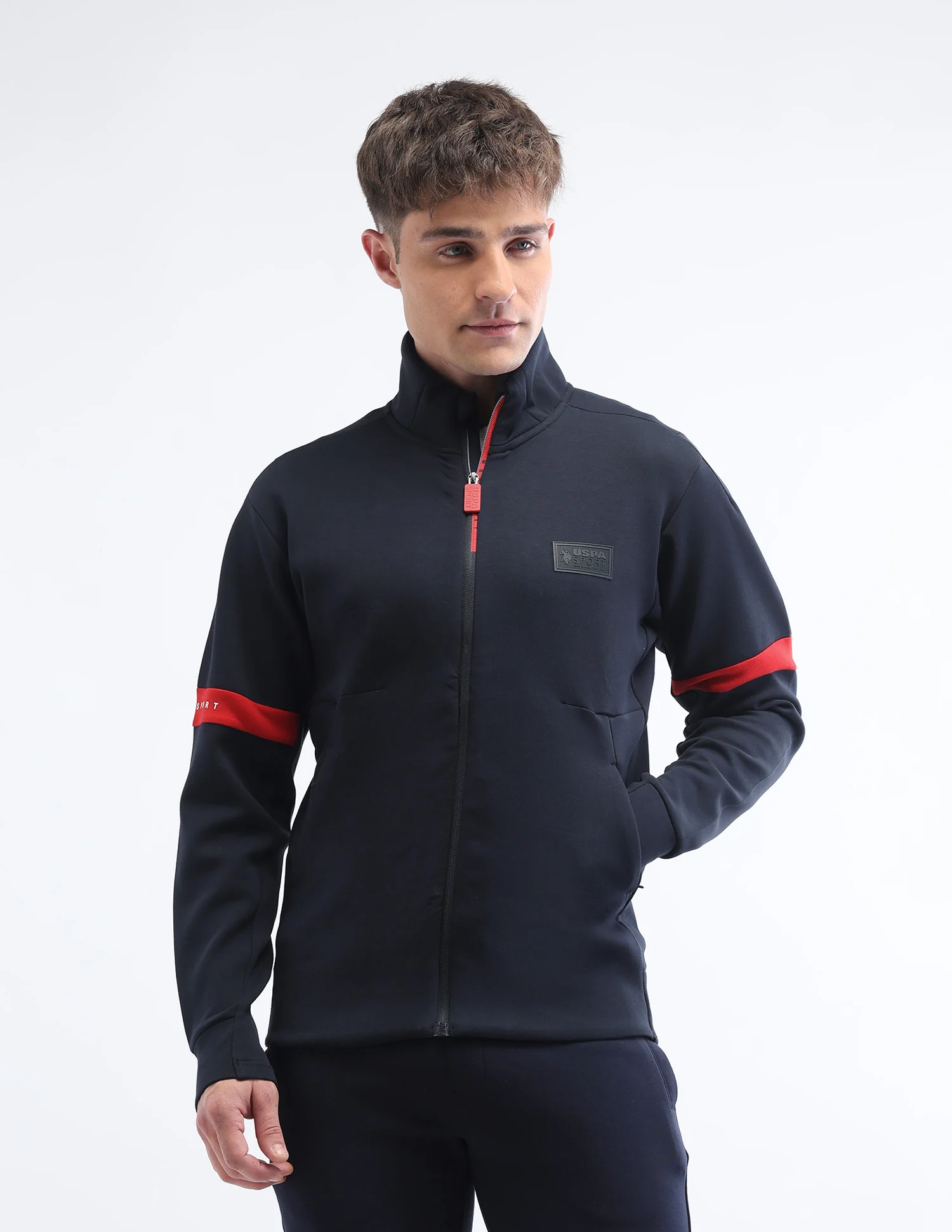 Solid Regular Fit Luxe Zipper Sweatshirt - Image 6