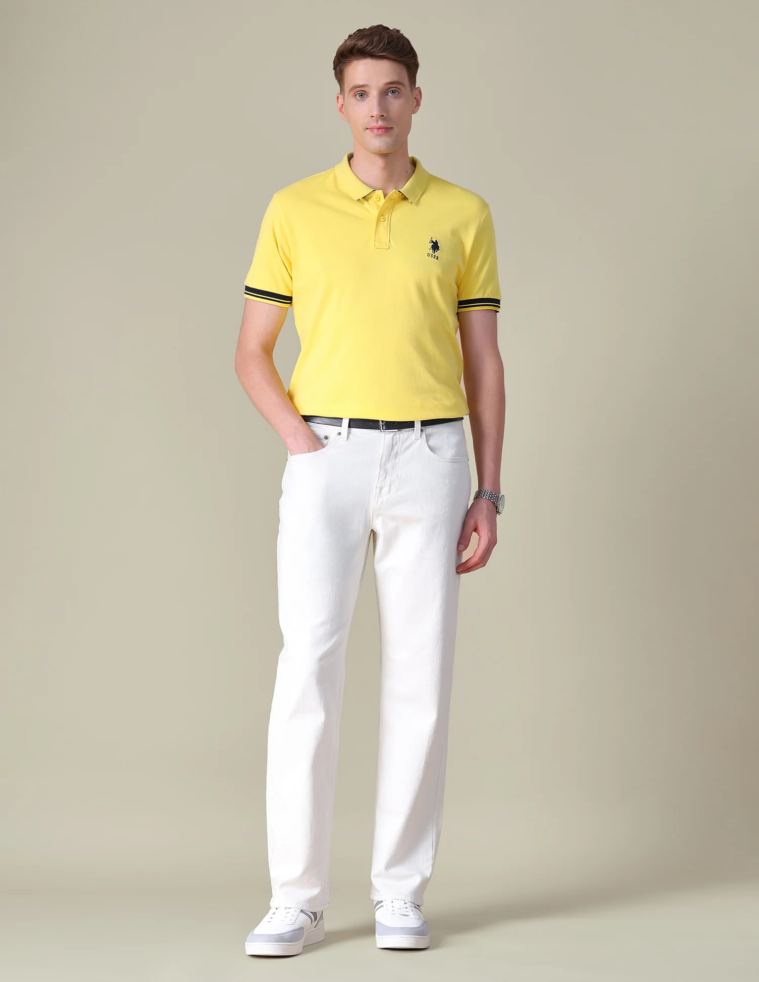 Solid Regular Fit Polo Shirt - Image 3