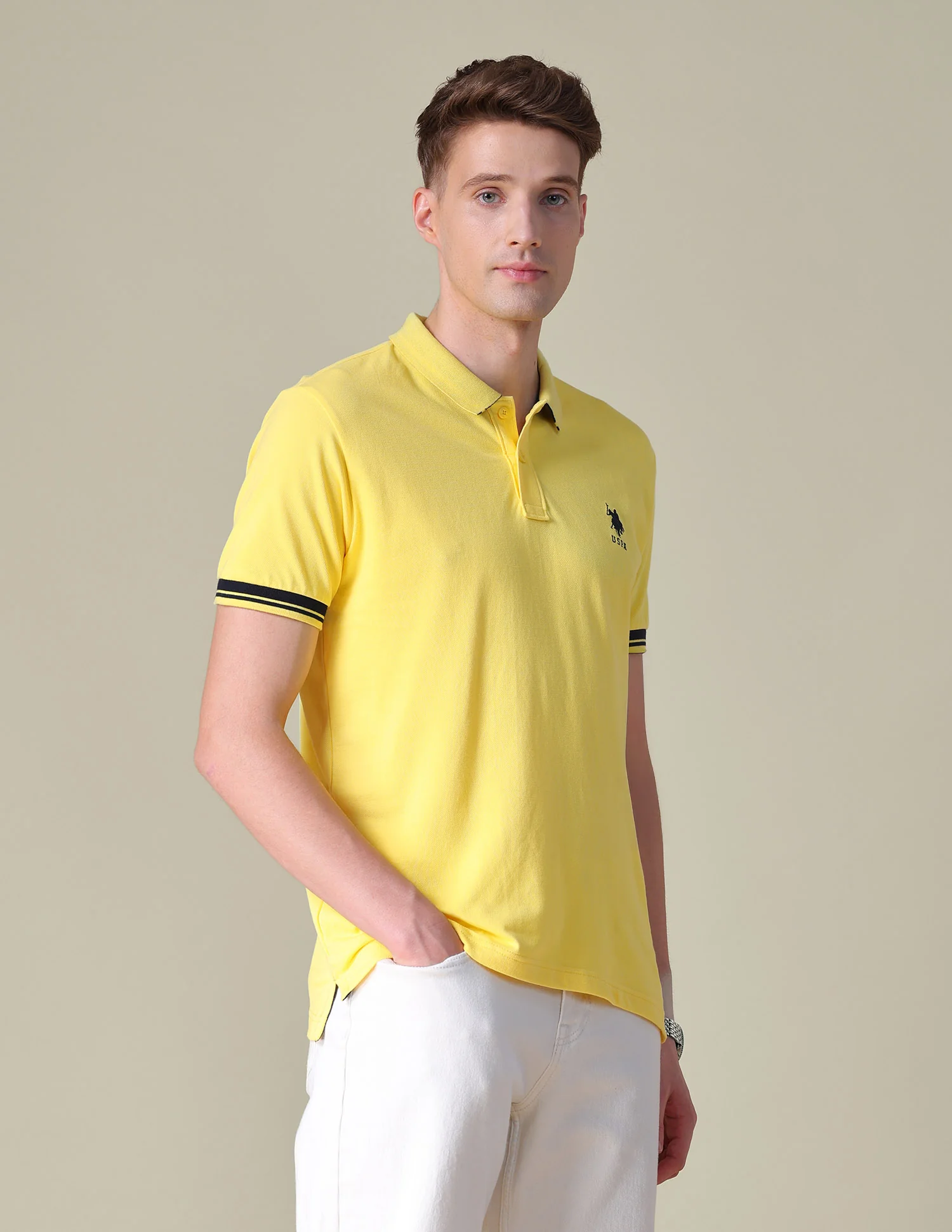 Solid Regular Fit Polo Shirt - Image 4