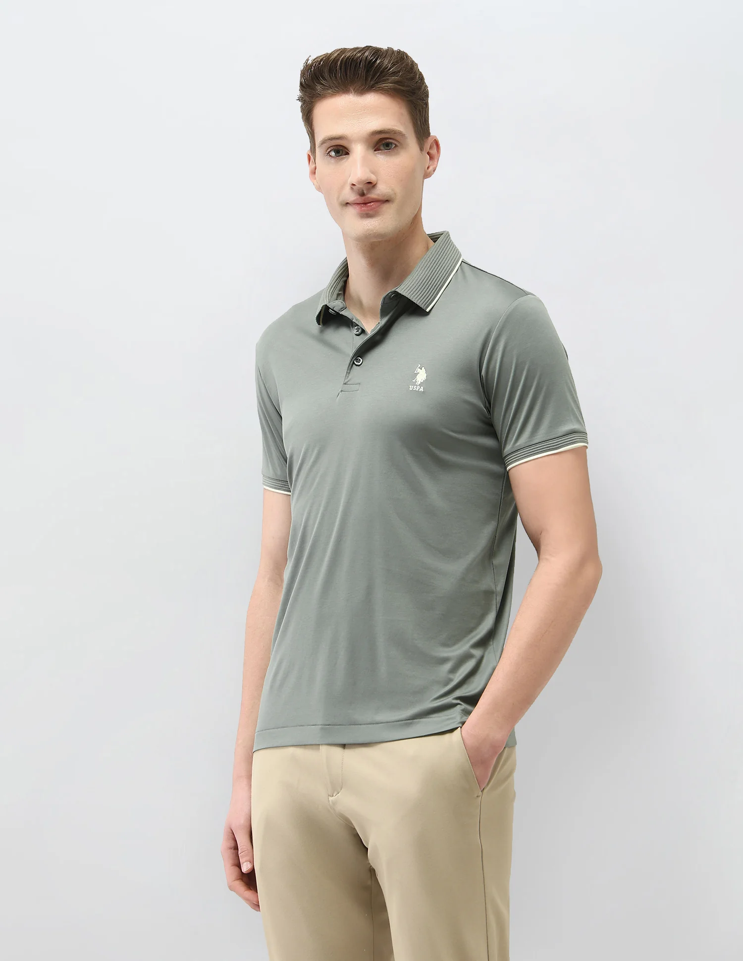 Solid Regular Fit Polo Shirt - Image 4