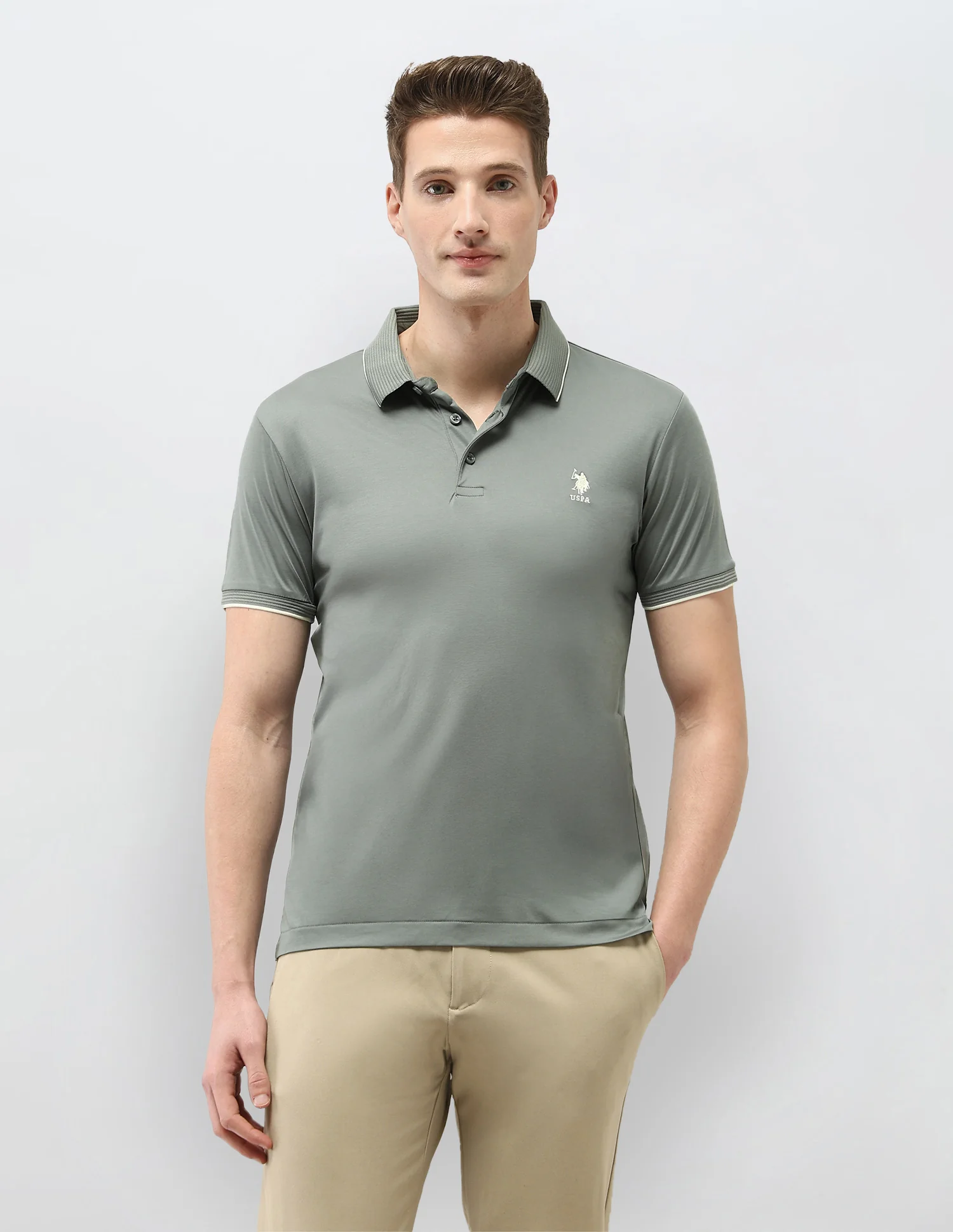Solid Regular Fit Polo Shirt - Image 6