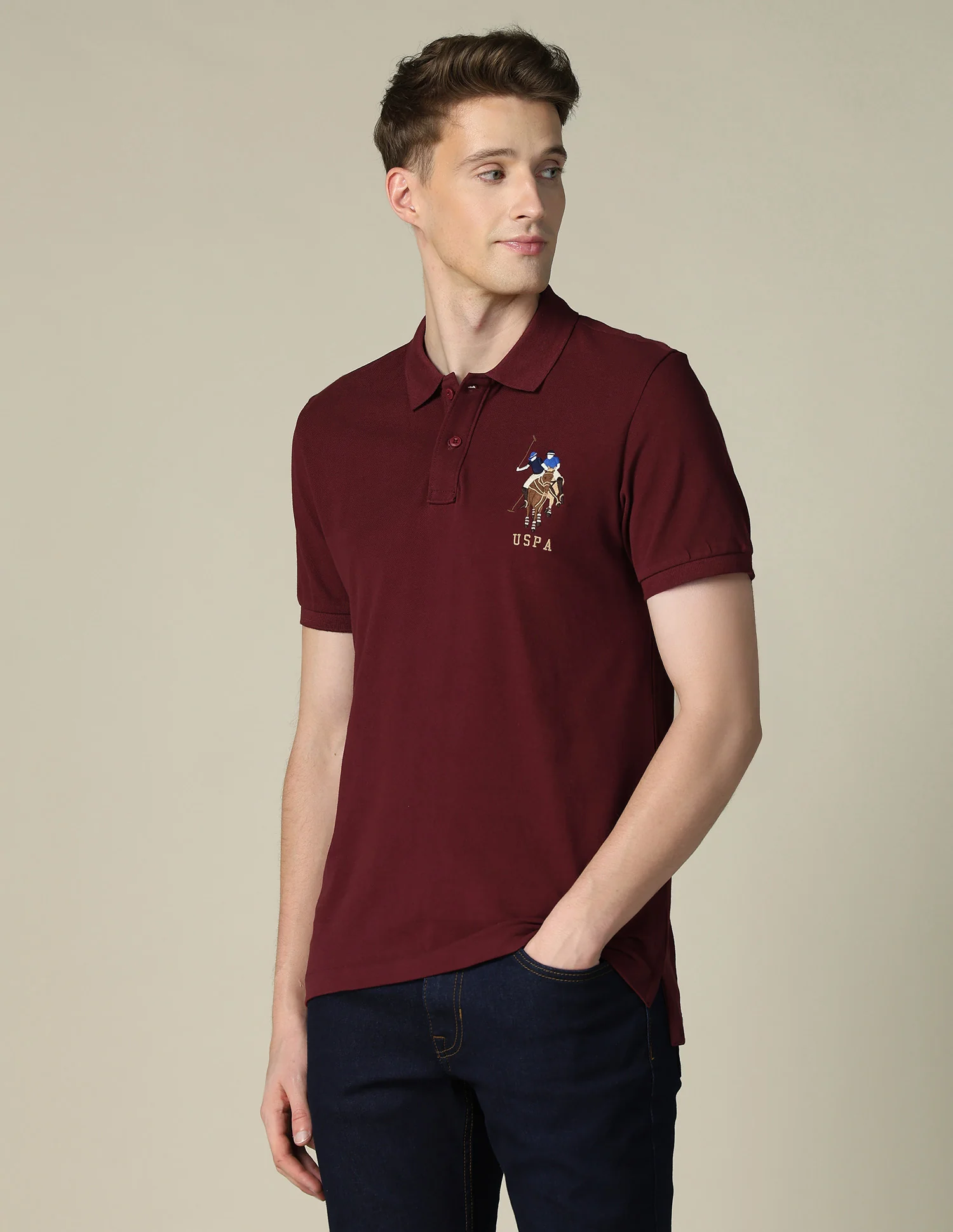 Solid Regular Fit Polo Shirt - Image 4