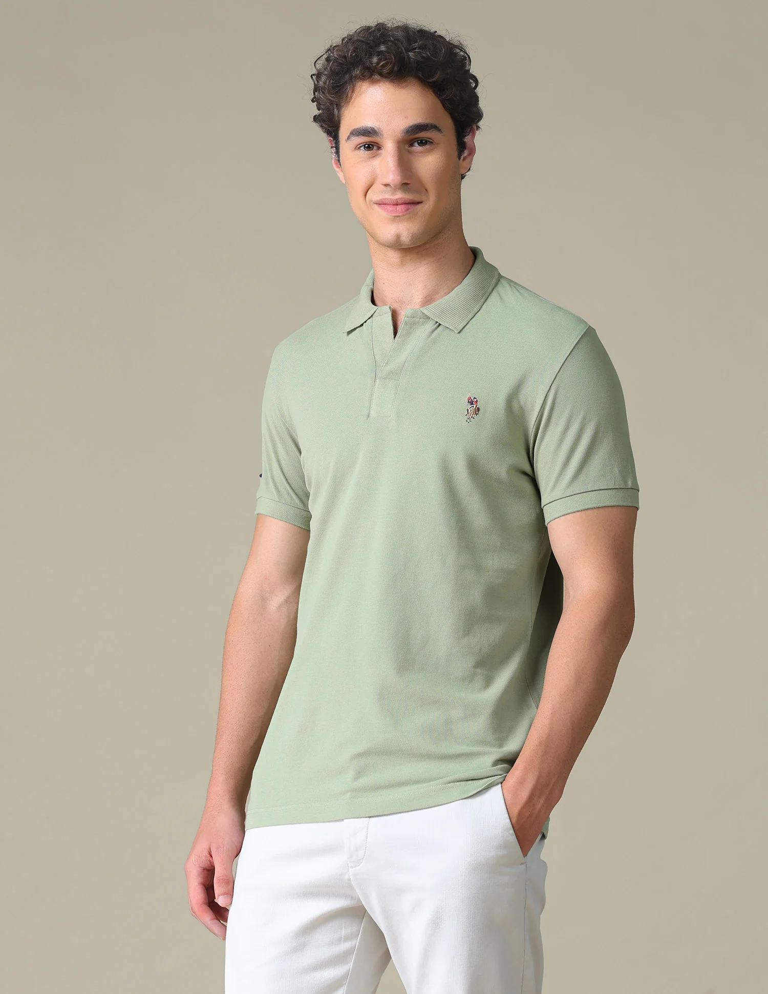 Solid Regular Fit Polo Shirt - Image 4