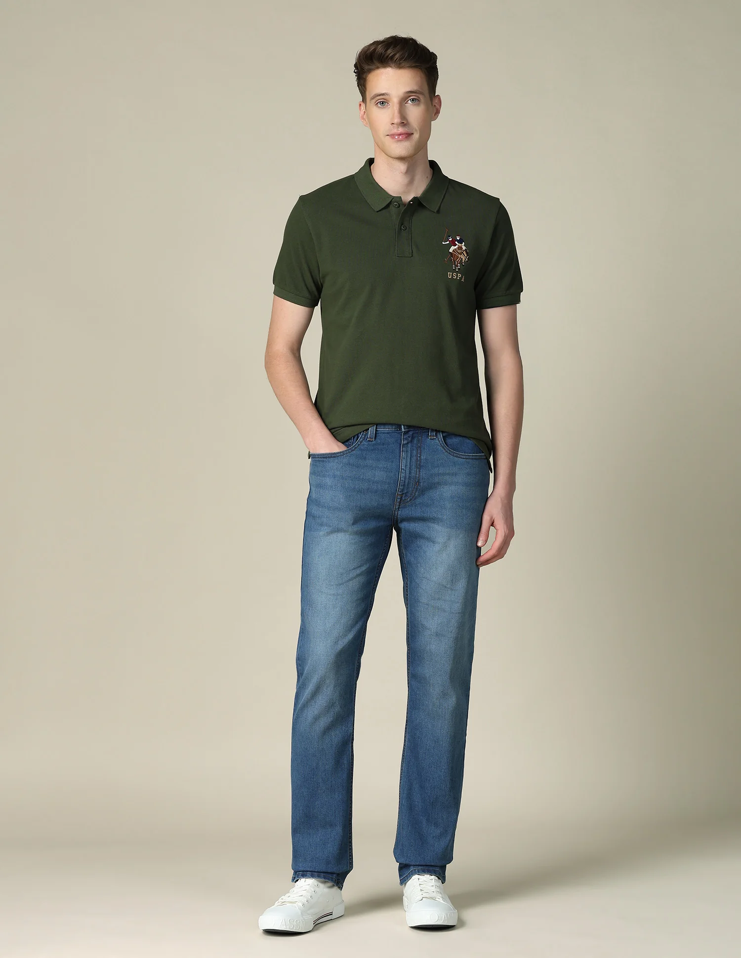 Solid Regular Fit Polo Shirt - Image 3