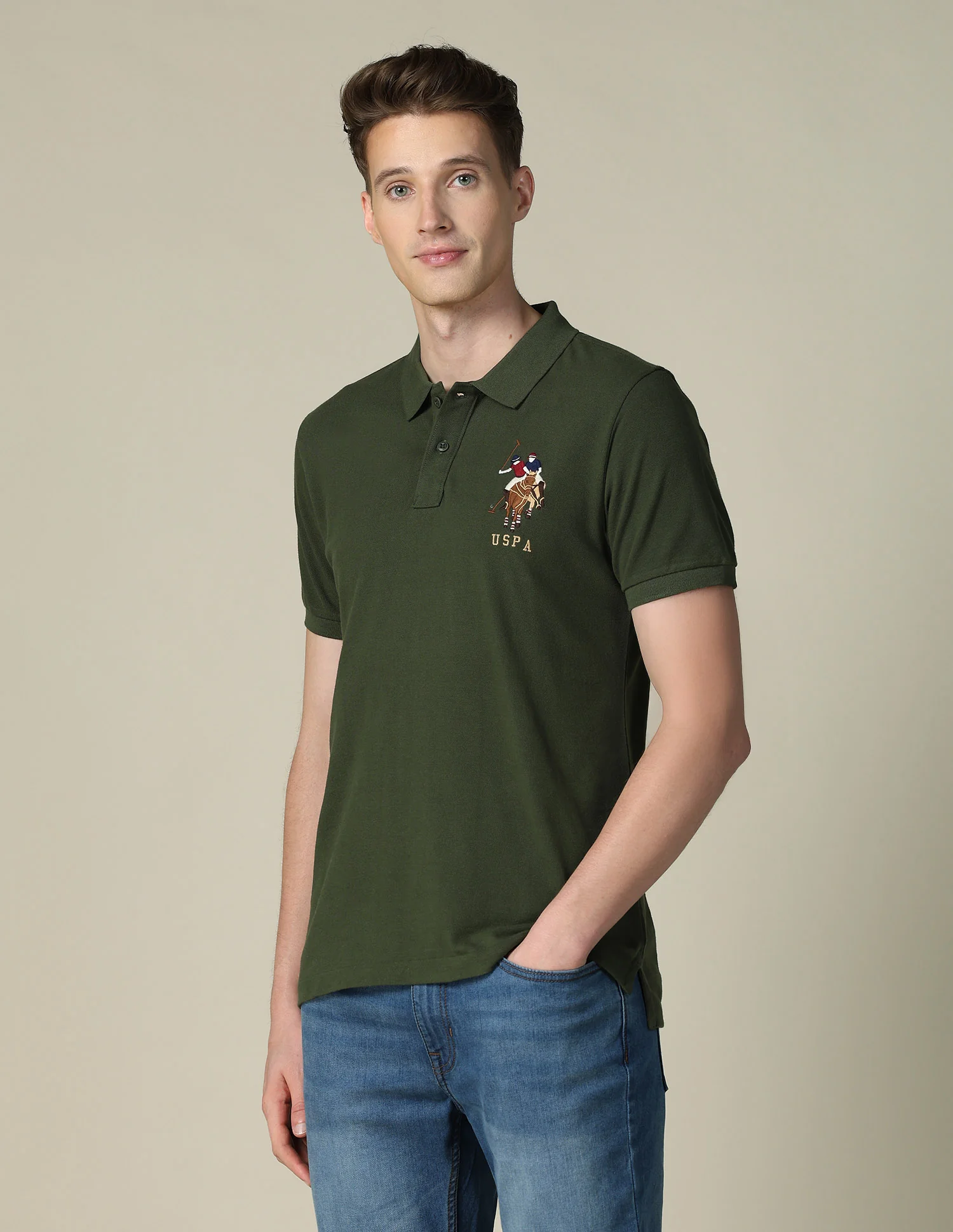 Solid Regular Fit Polo Shirt - Image 4
