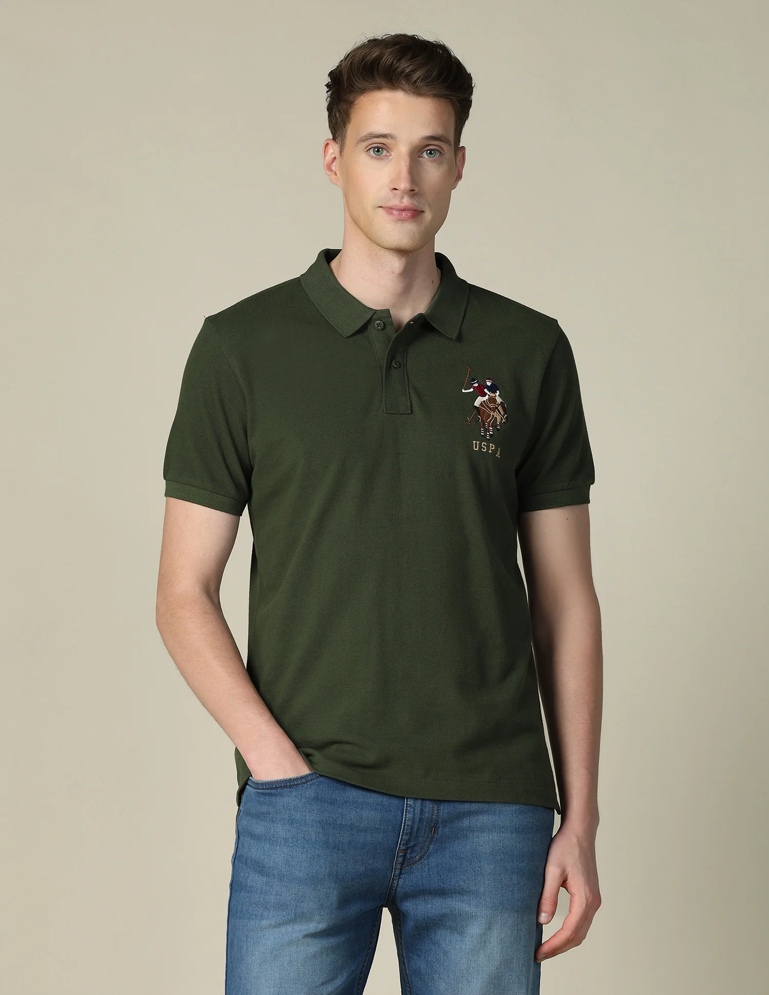 Solid Regular Fit Polo Shirt - Image 6