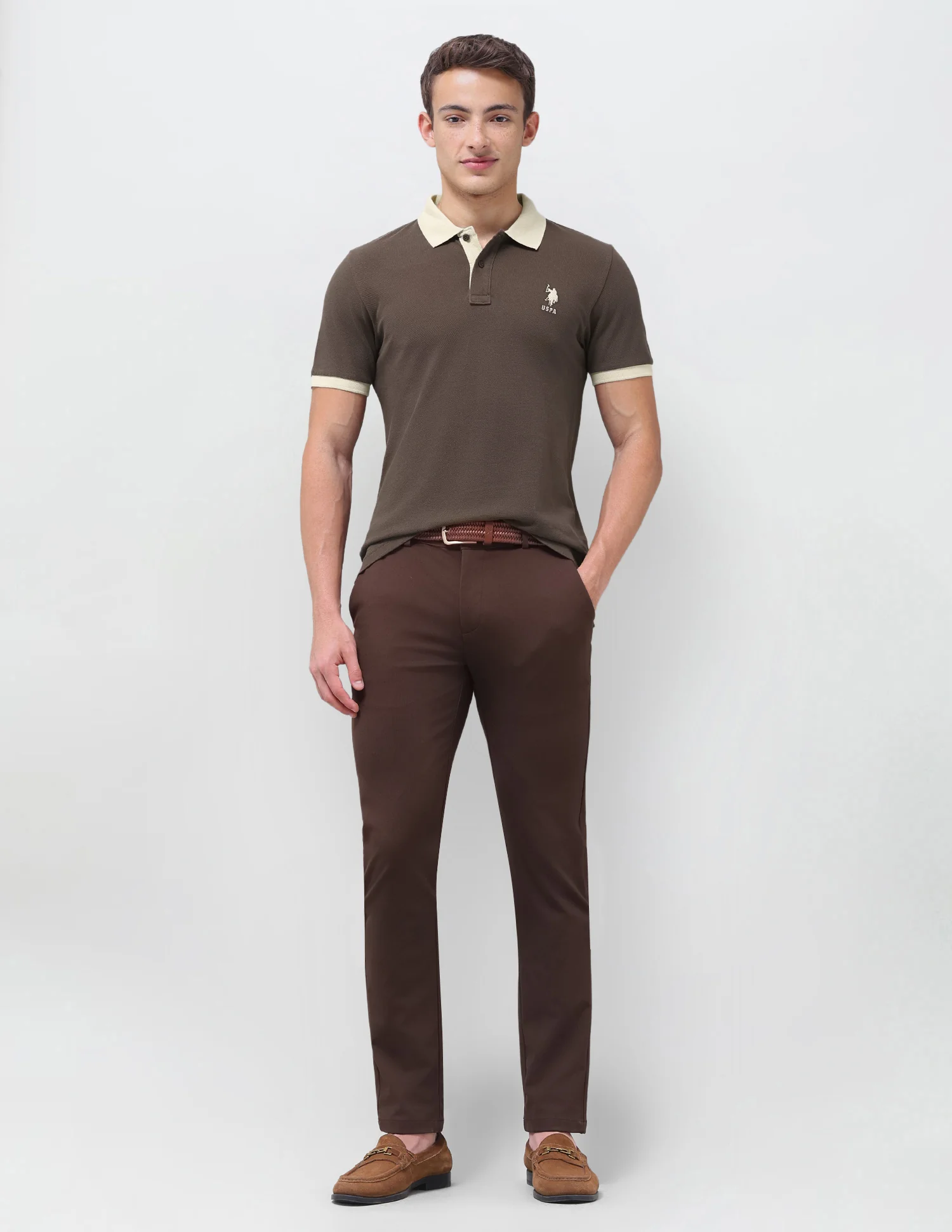Solid Regular Fit Polo Shirt - Image 3