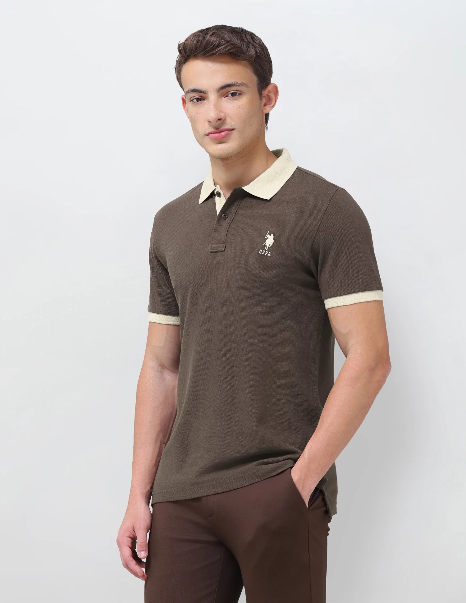 Solid Regular Fit Polo Shirt - Image 4