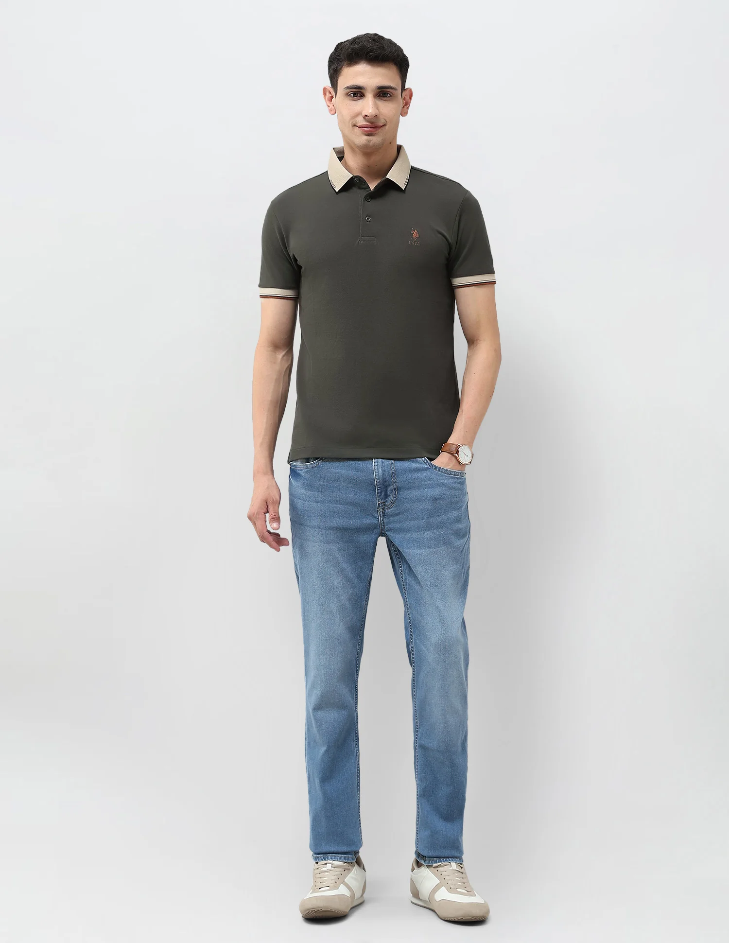 Solid Regular Fit Polo Shirt - Image 3