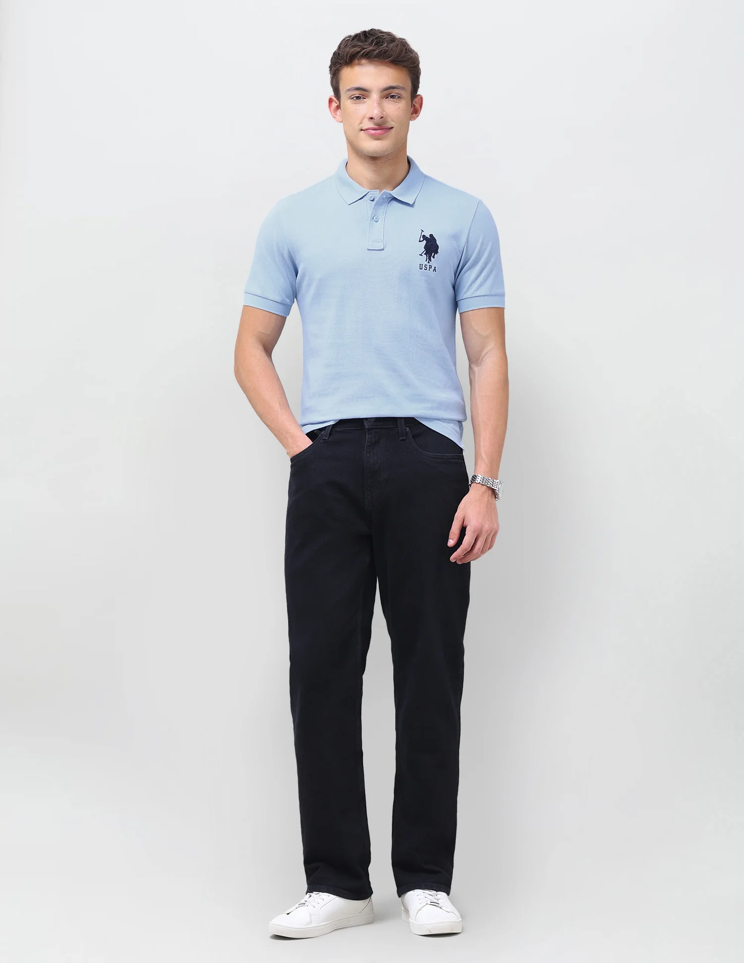 Solid Regular Fit Polo Shirt - Image 3