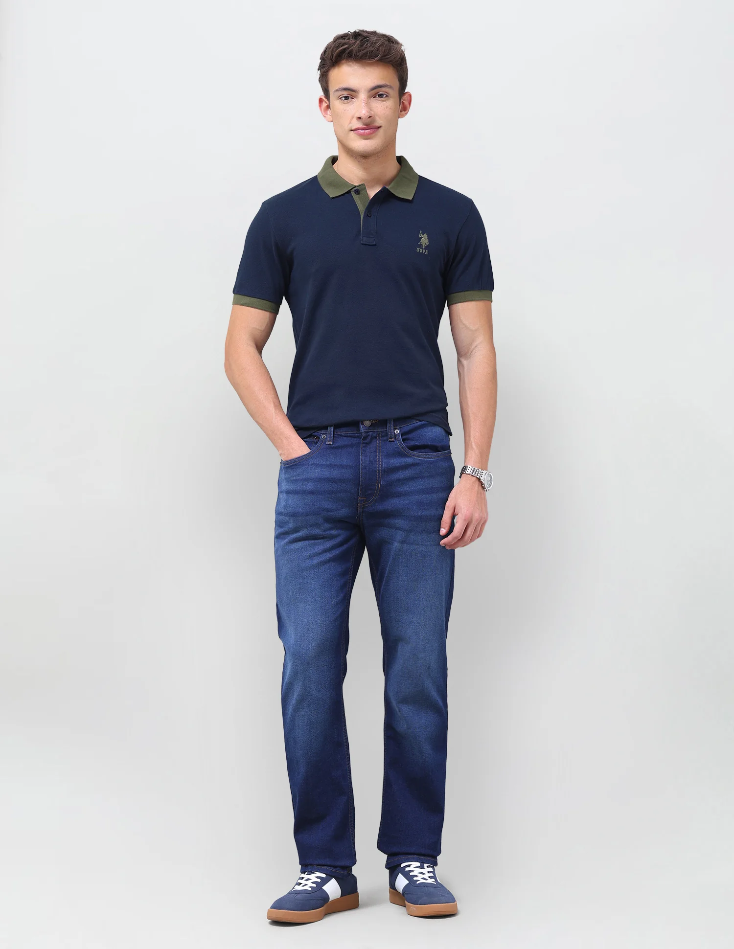 Solid Regular Fit Polo Shirt - Image 3