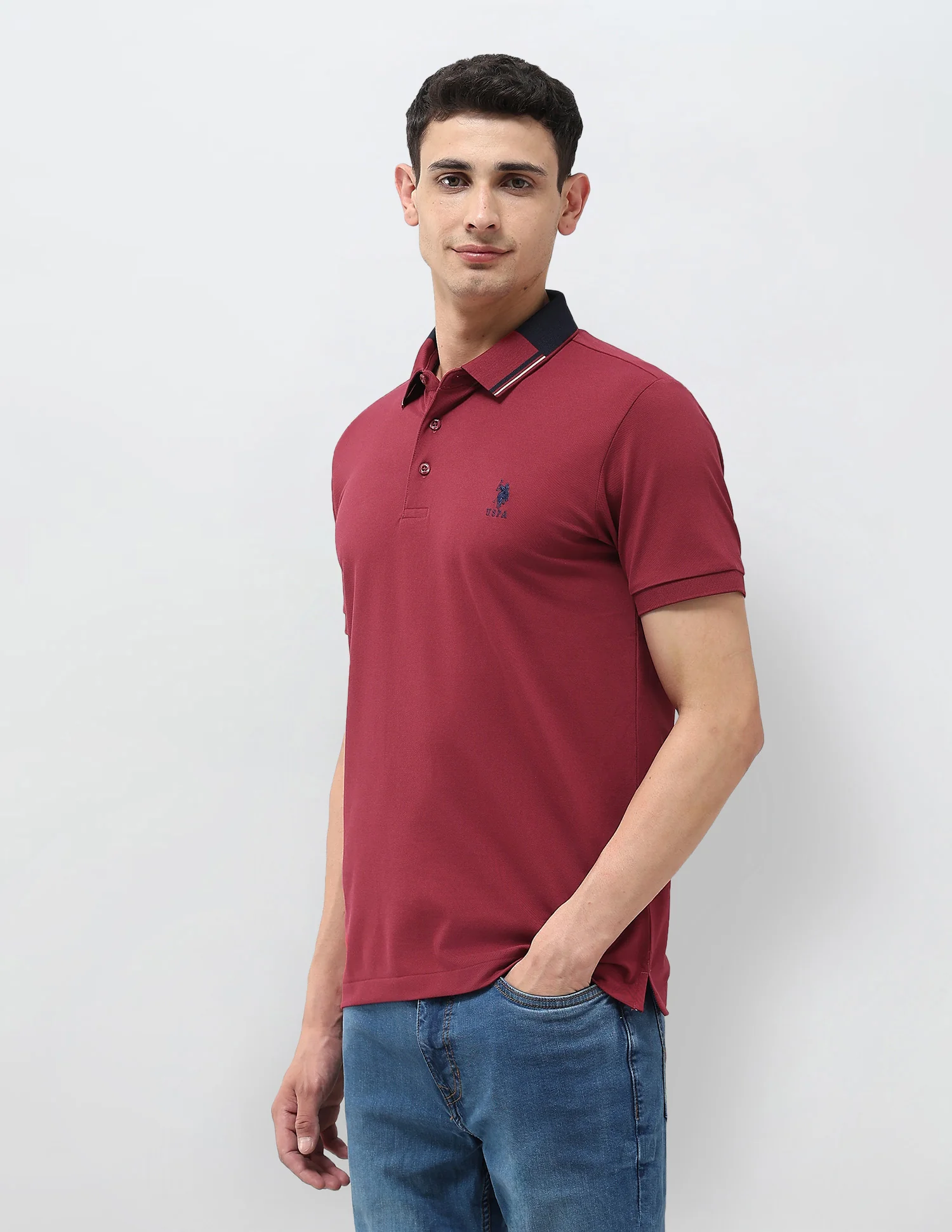 Solid Regular Fit Polo Shirt - Image 4