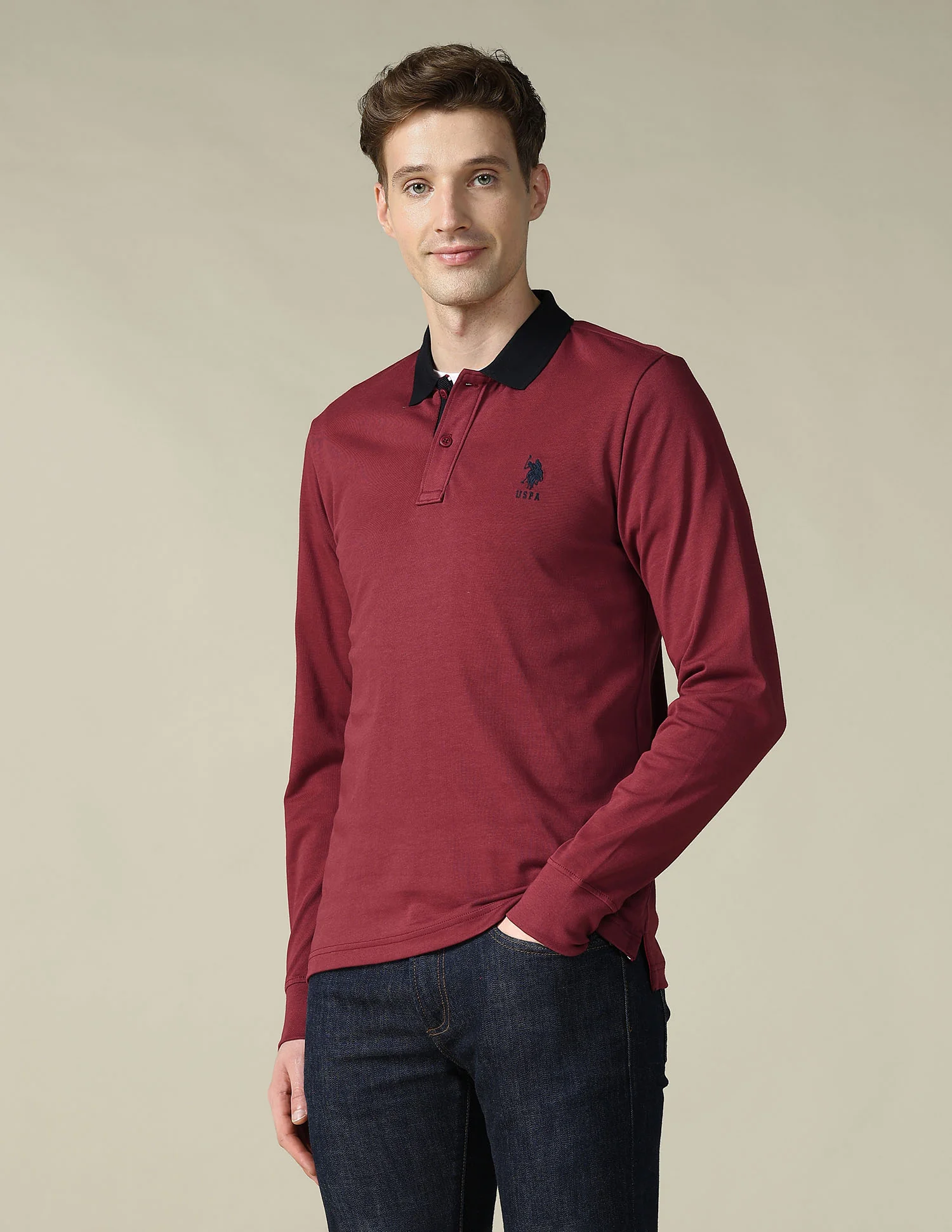 Solid Regular Fit Polo Shirt - Image 4