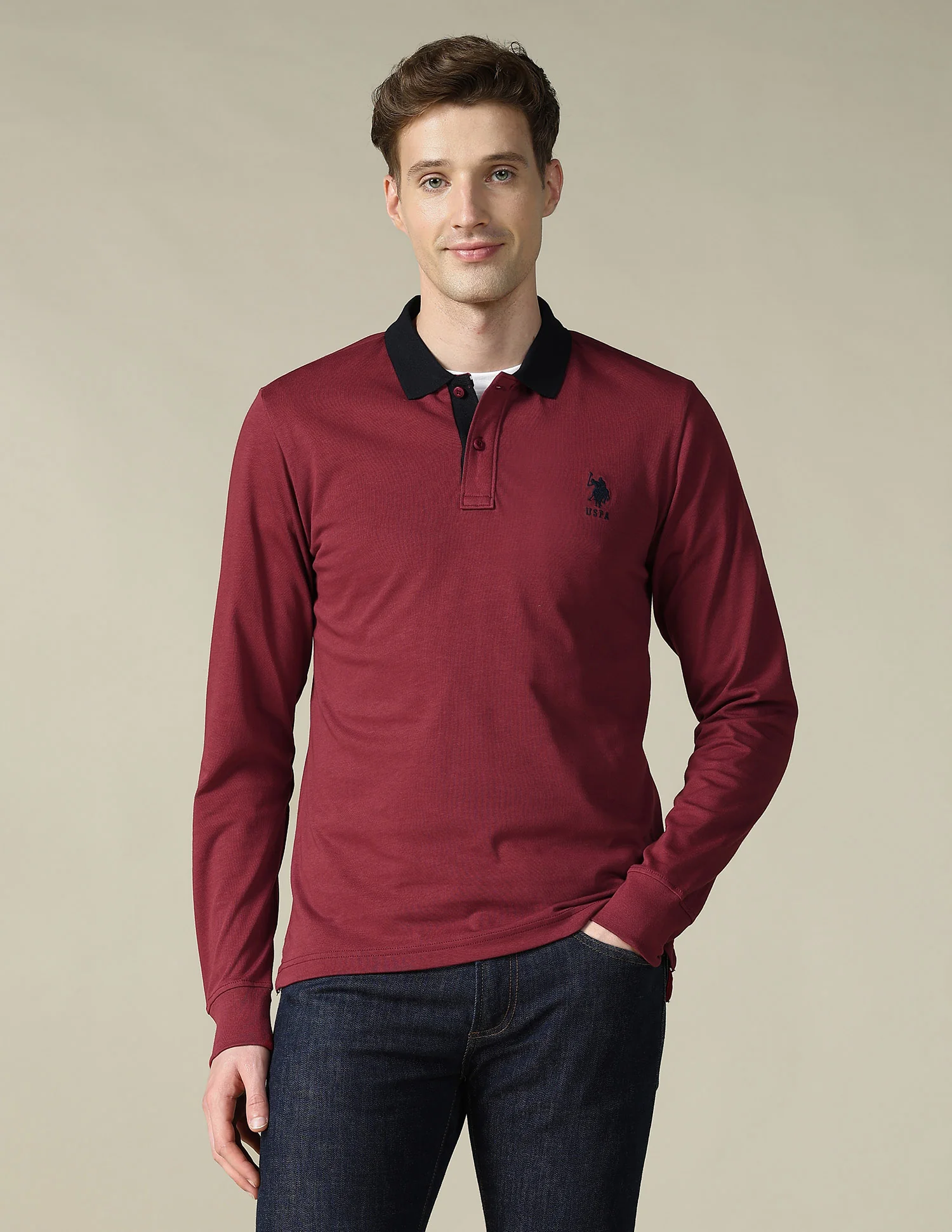 Solid Regular Fit Polo Shirt - Image 6