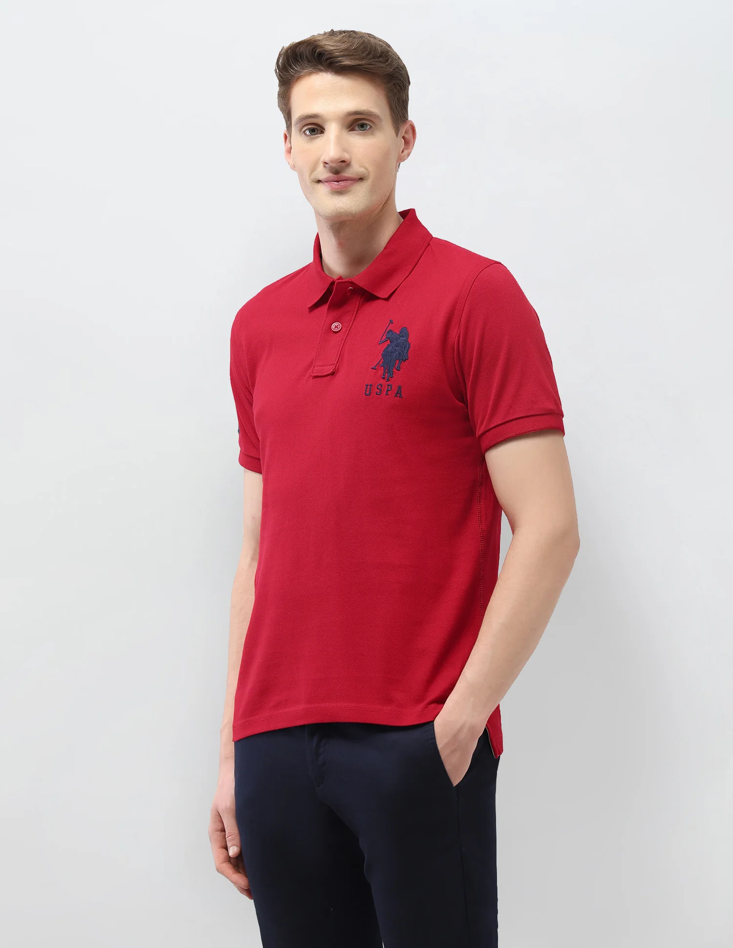 Solid Regular Fit Polo Shirt - Image 4