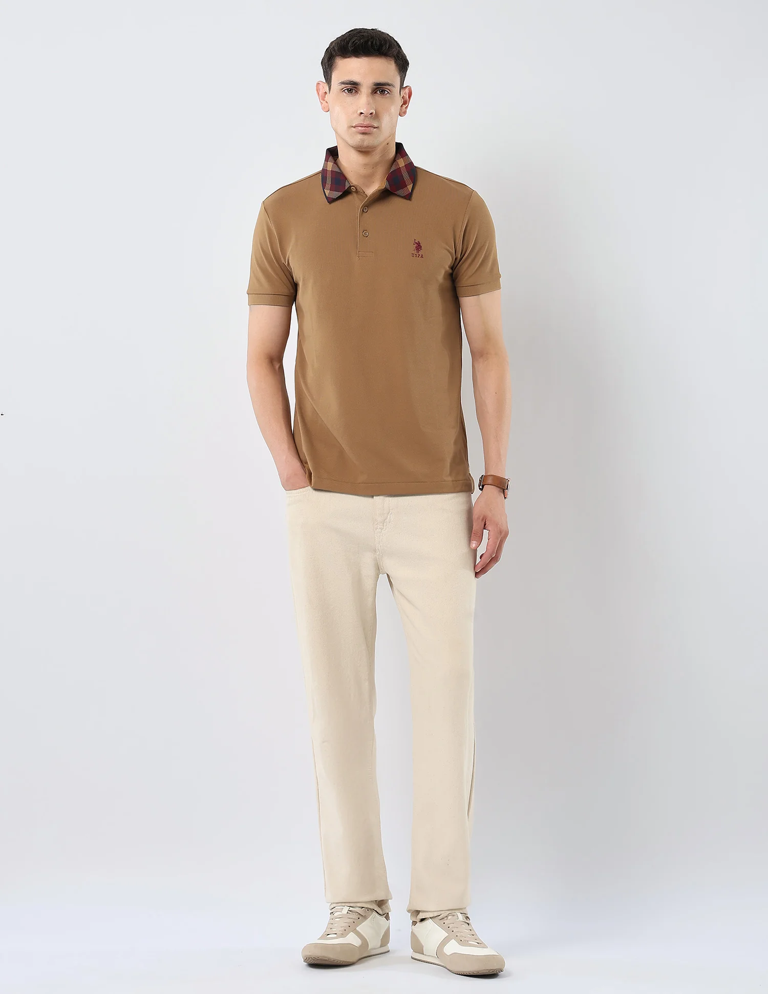 Solid Regular Fit Polo Shirt - Image 3