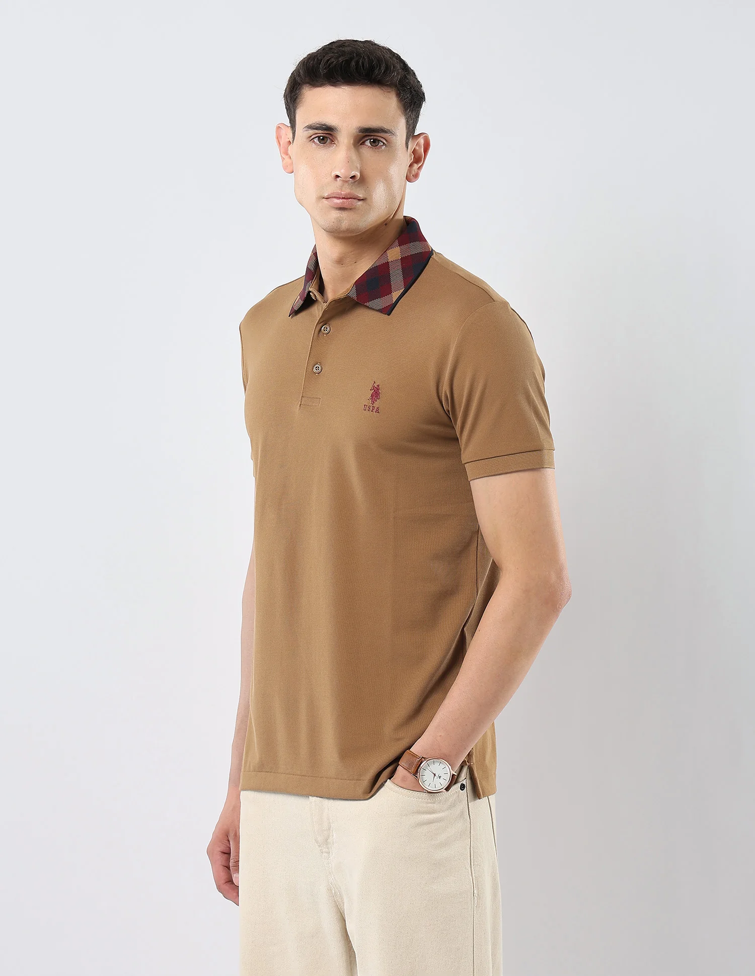 Solid Regular Fit Polo Shirt - Image 4