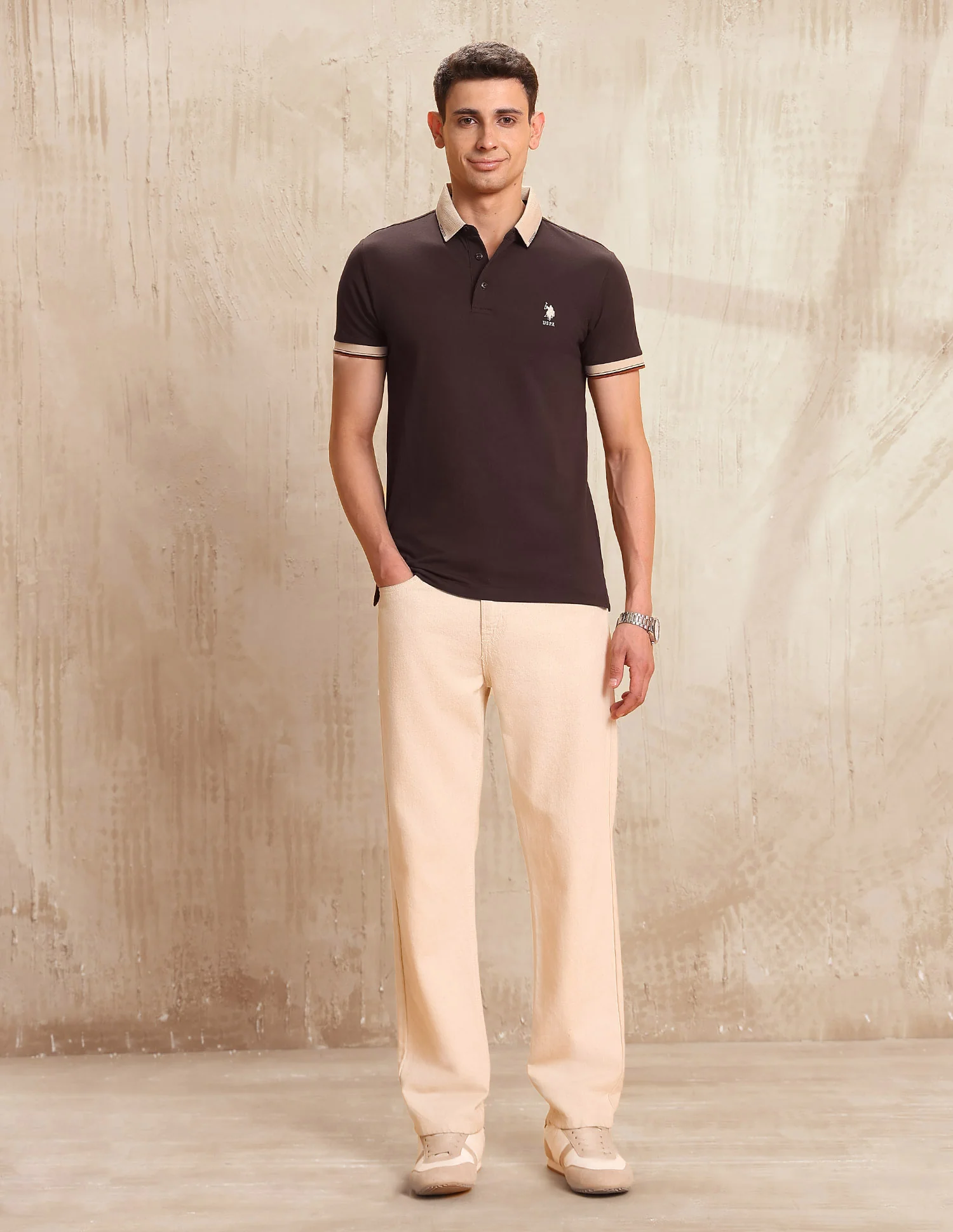 Solid Regular Fit Polo Shirt - Image 3