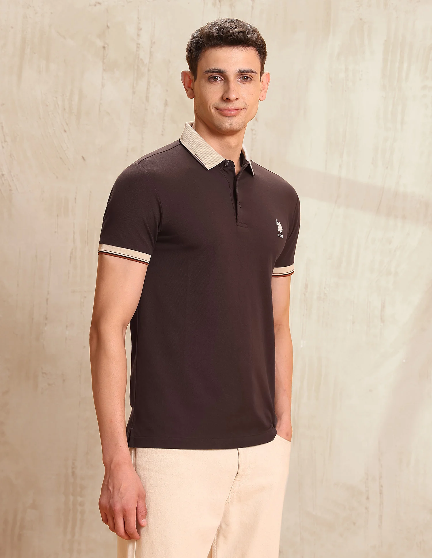 Solid Regular Fit Polo Shirt - Image 4