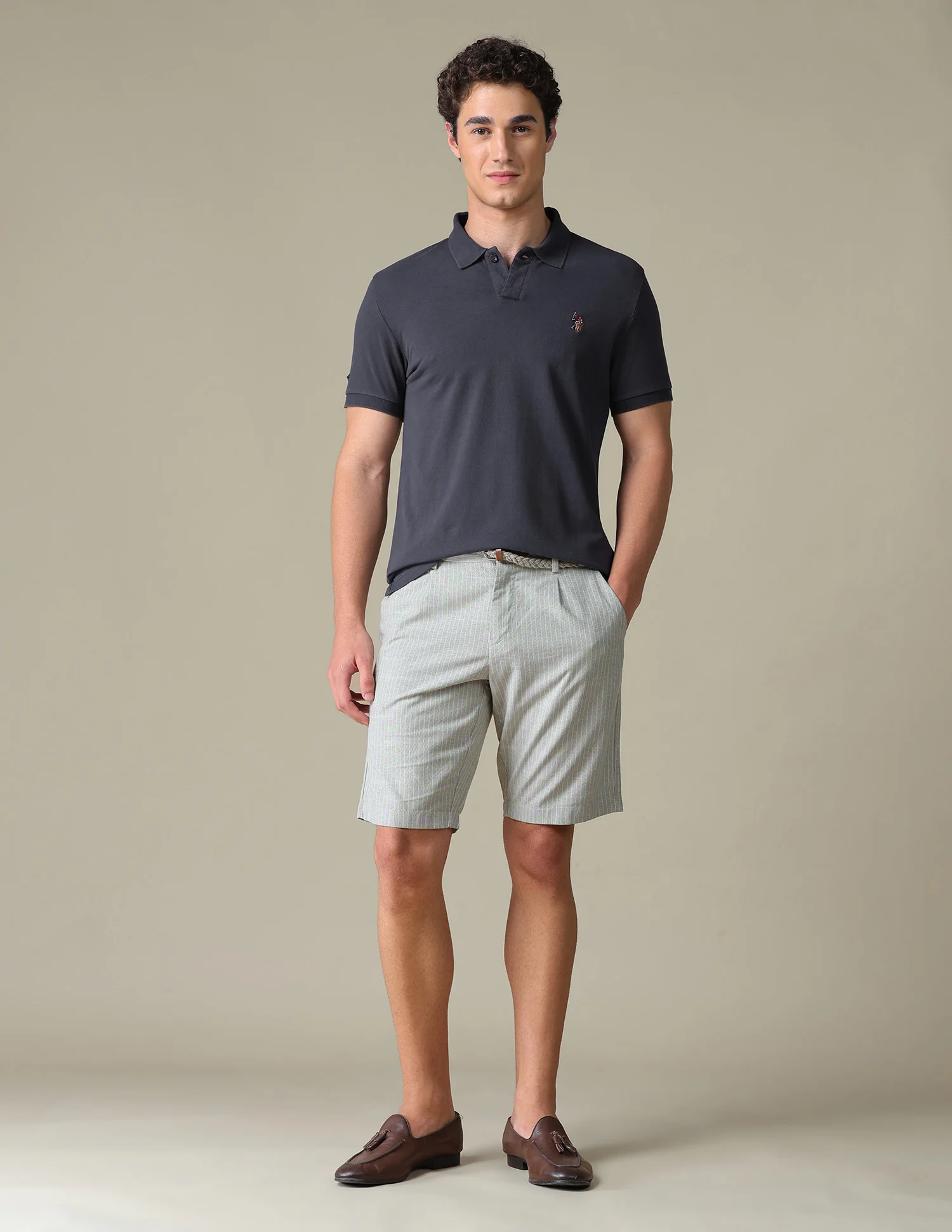 Solid Regular Fit Polo Shirt - Image 3