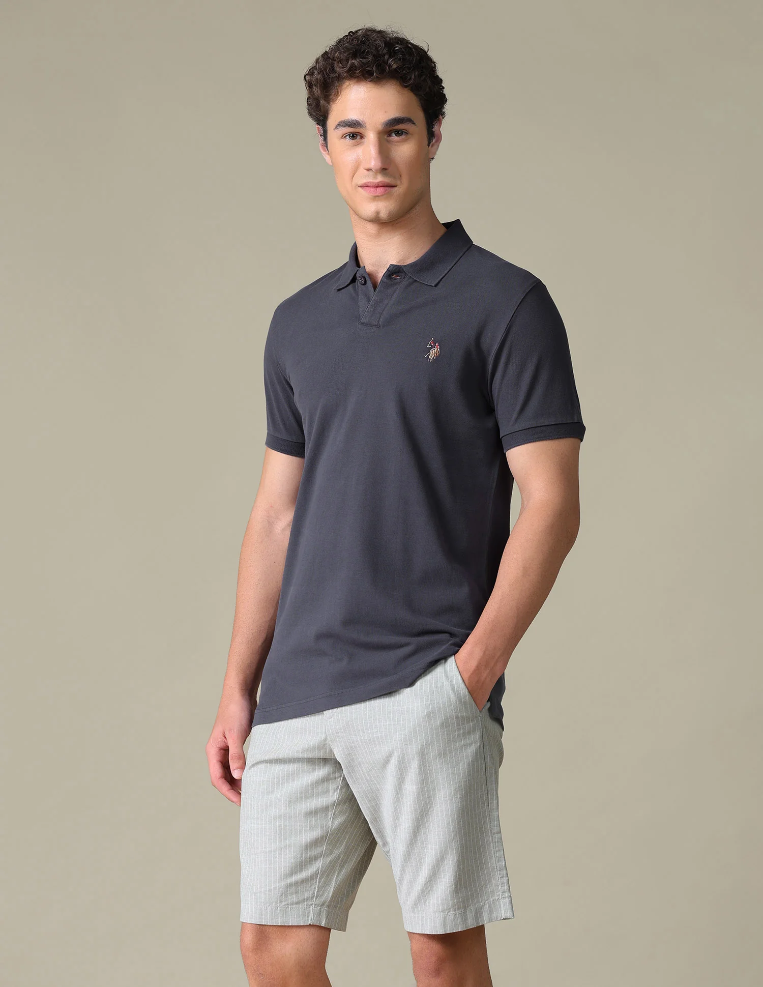 Solid Regular Fit Polo Shirt - Image 4