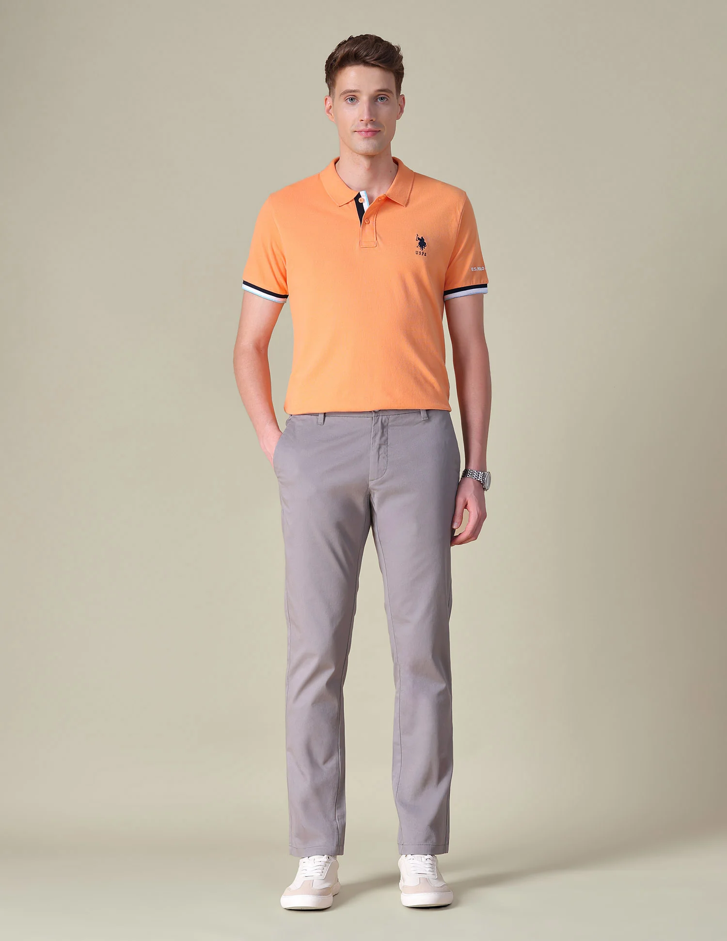 Solid Regular Fit Polo Shirt - Image 3