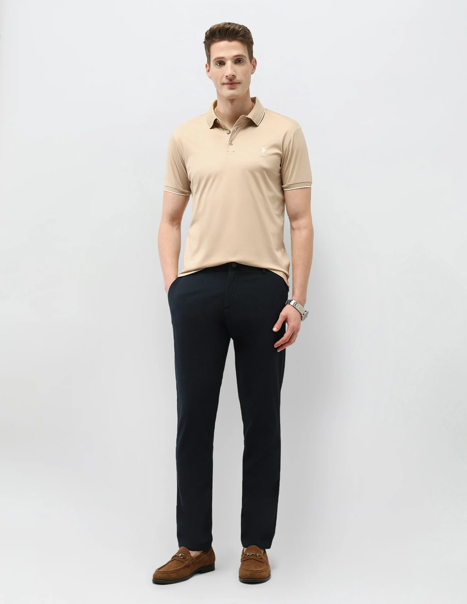 Solid Regular Fit Polo Shirt - Image 3