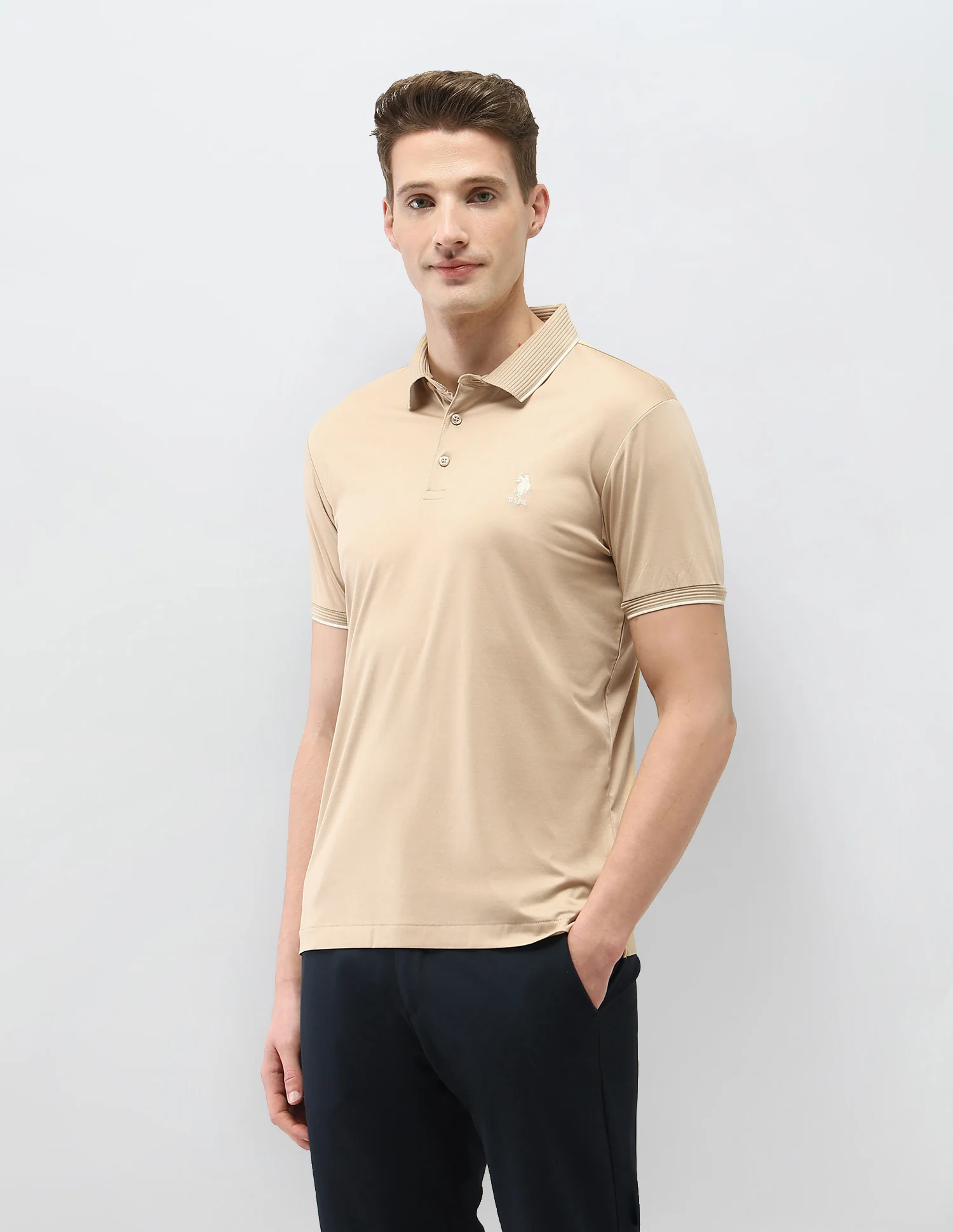 Solid Regular Fit Polo Shirt - Image 4