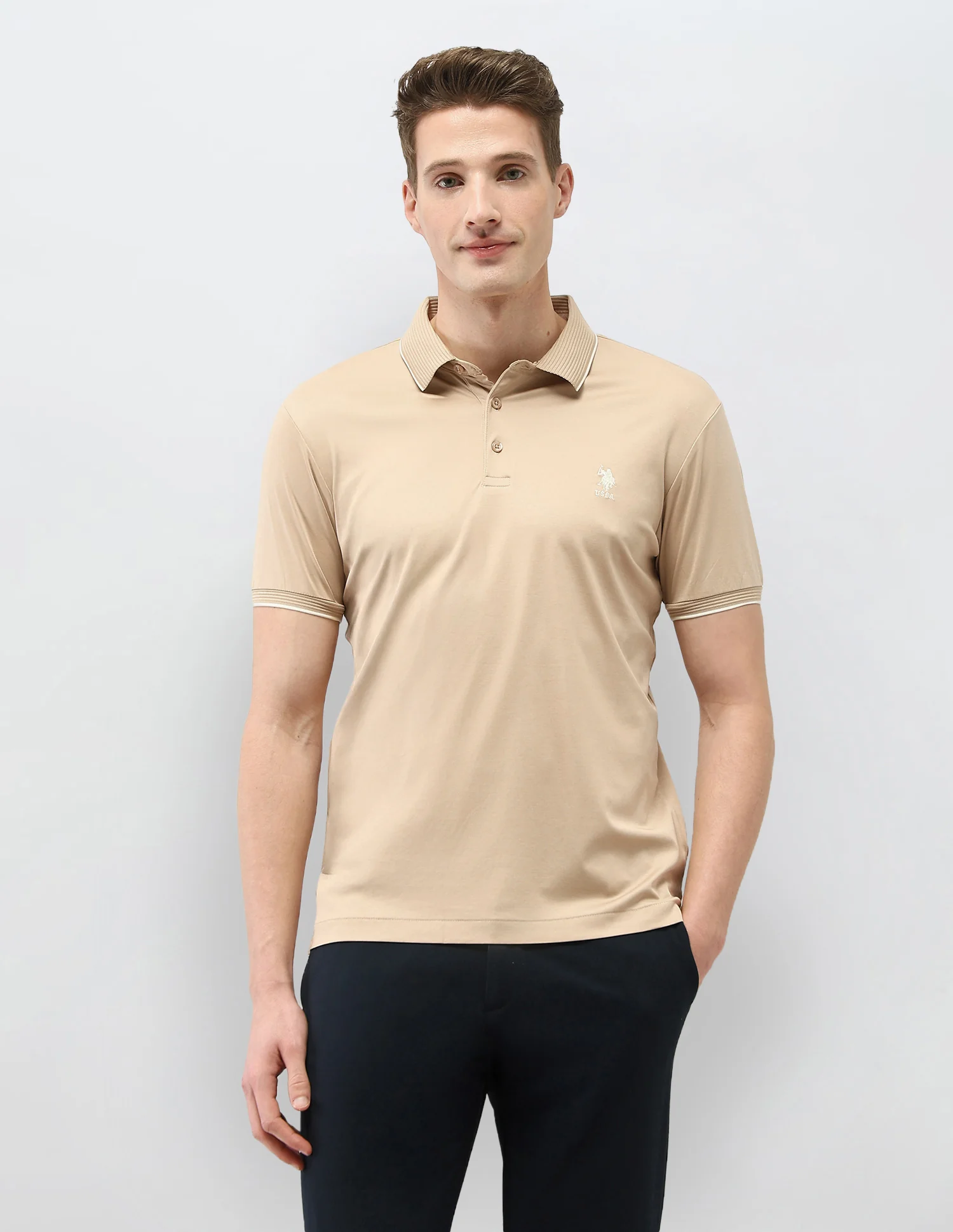 Solid Regular Fit Polo Shirt - Image 6
