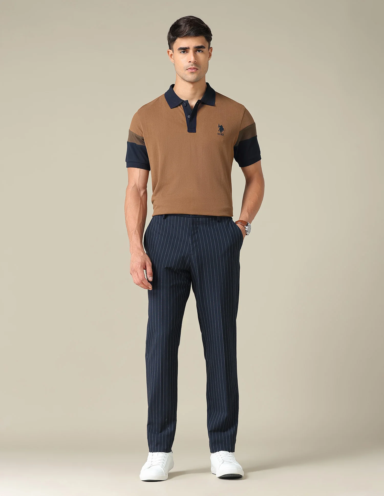Solid Regular Fit Polo Shirt - Image 3