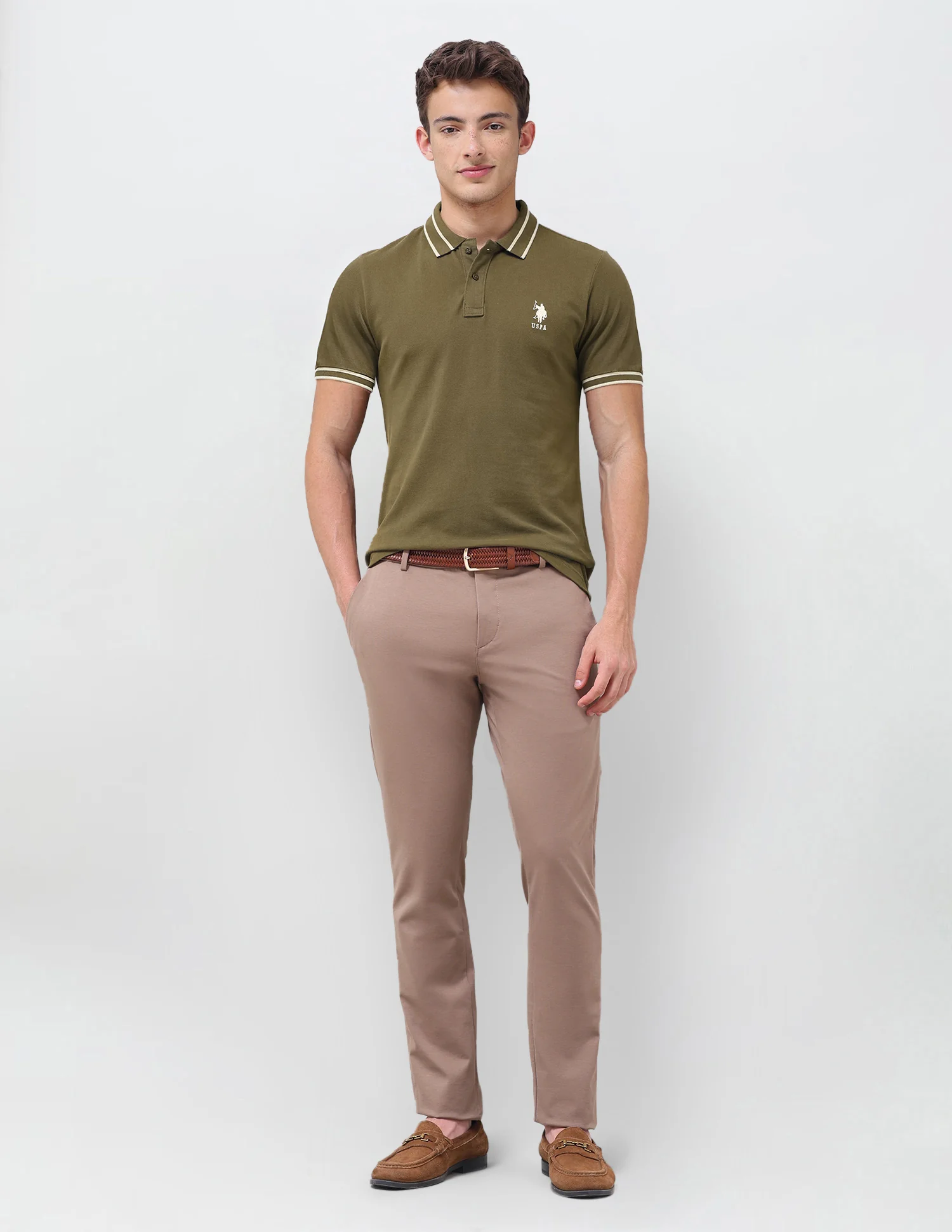 Solid Regular Fit Polo Shirt - Image 3