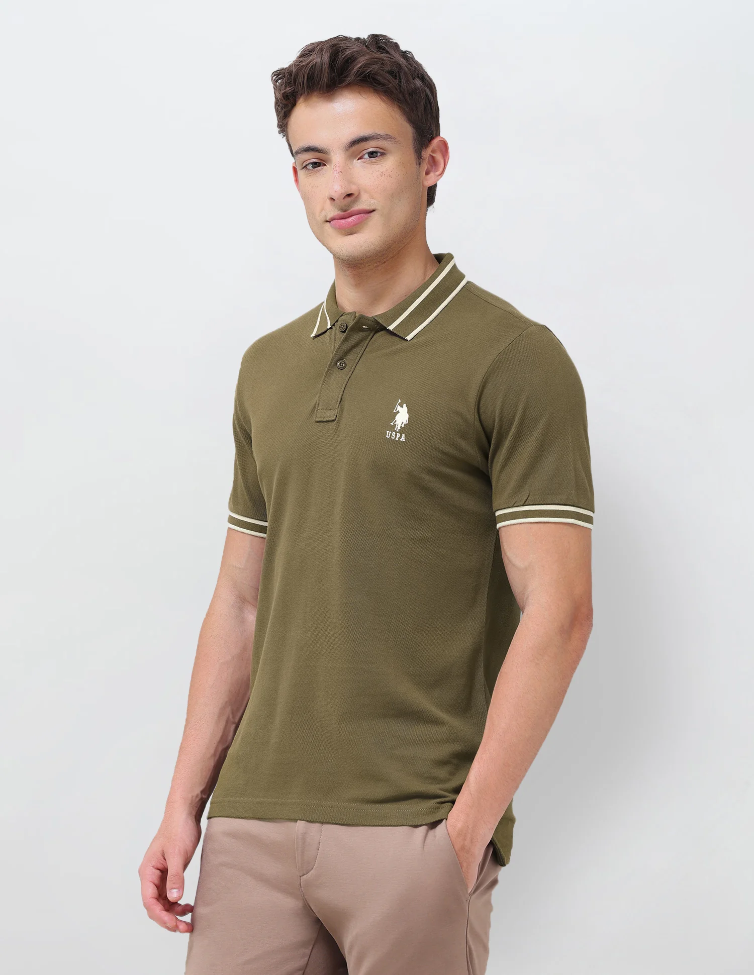 Solid Regular Fit Polo Shirt - Image 4