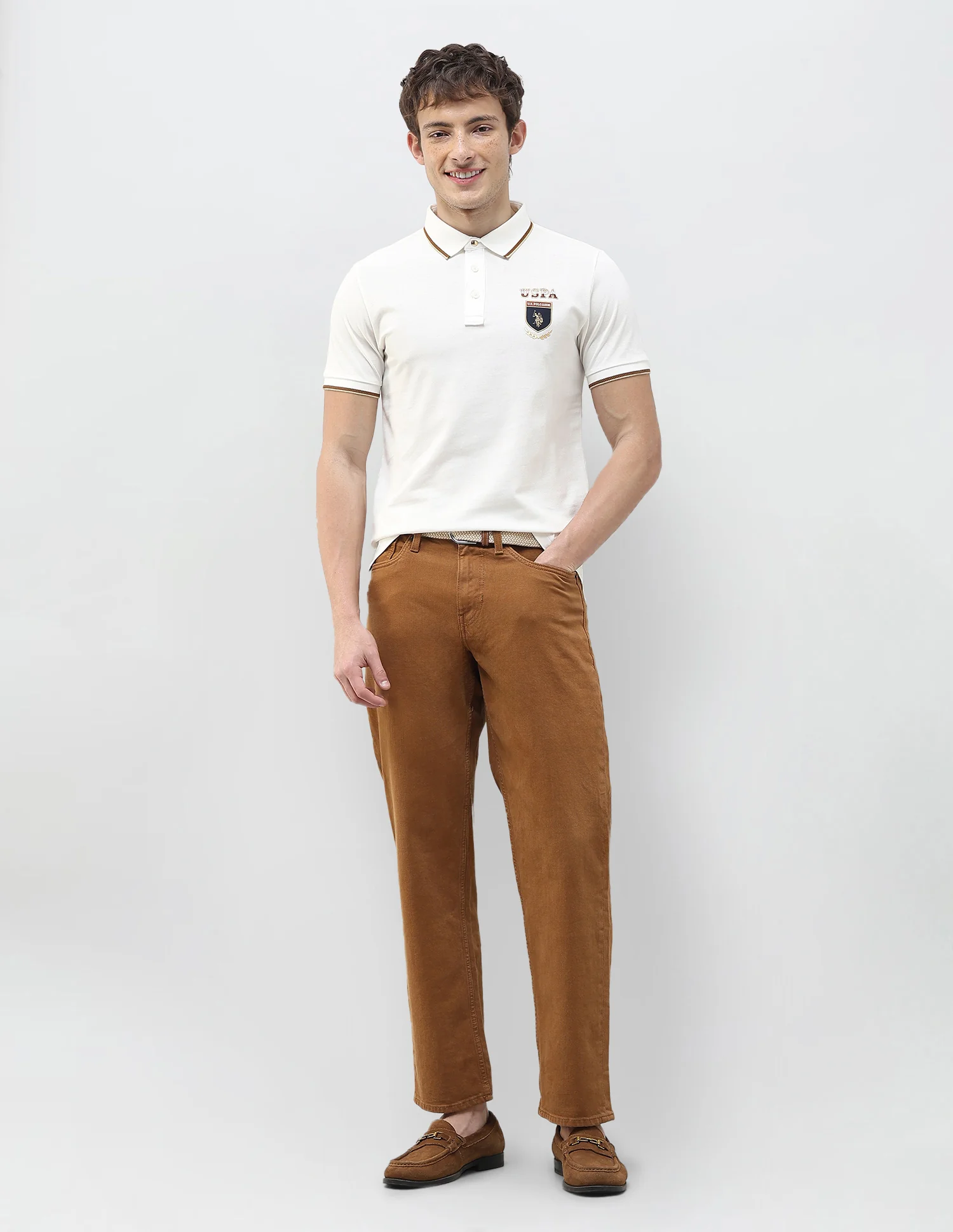 Solid Regular Fit Polo Shirt - Image 3