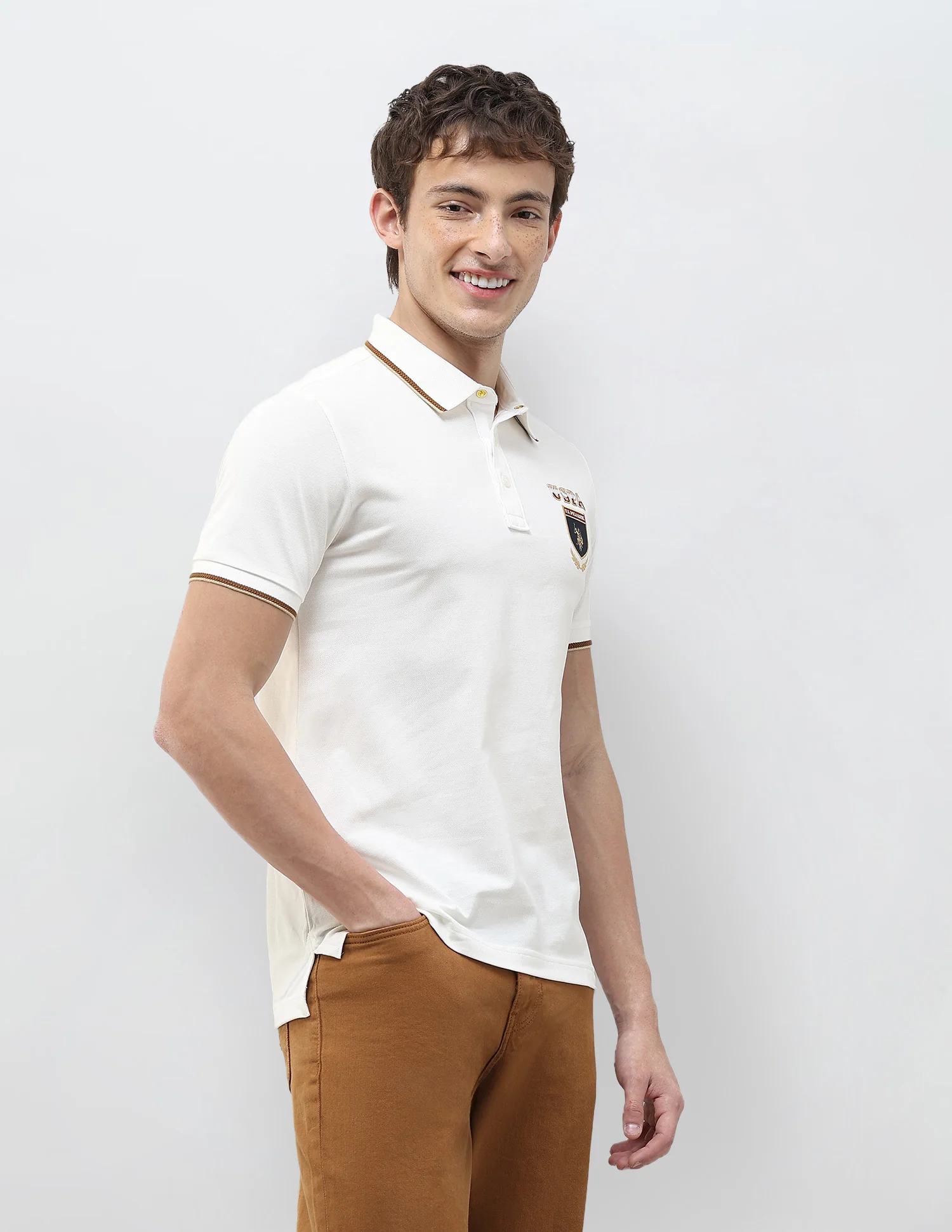 Solid Regular Fit Polo Shirt - Image 4
