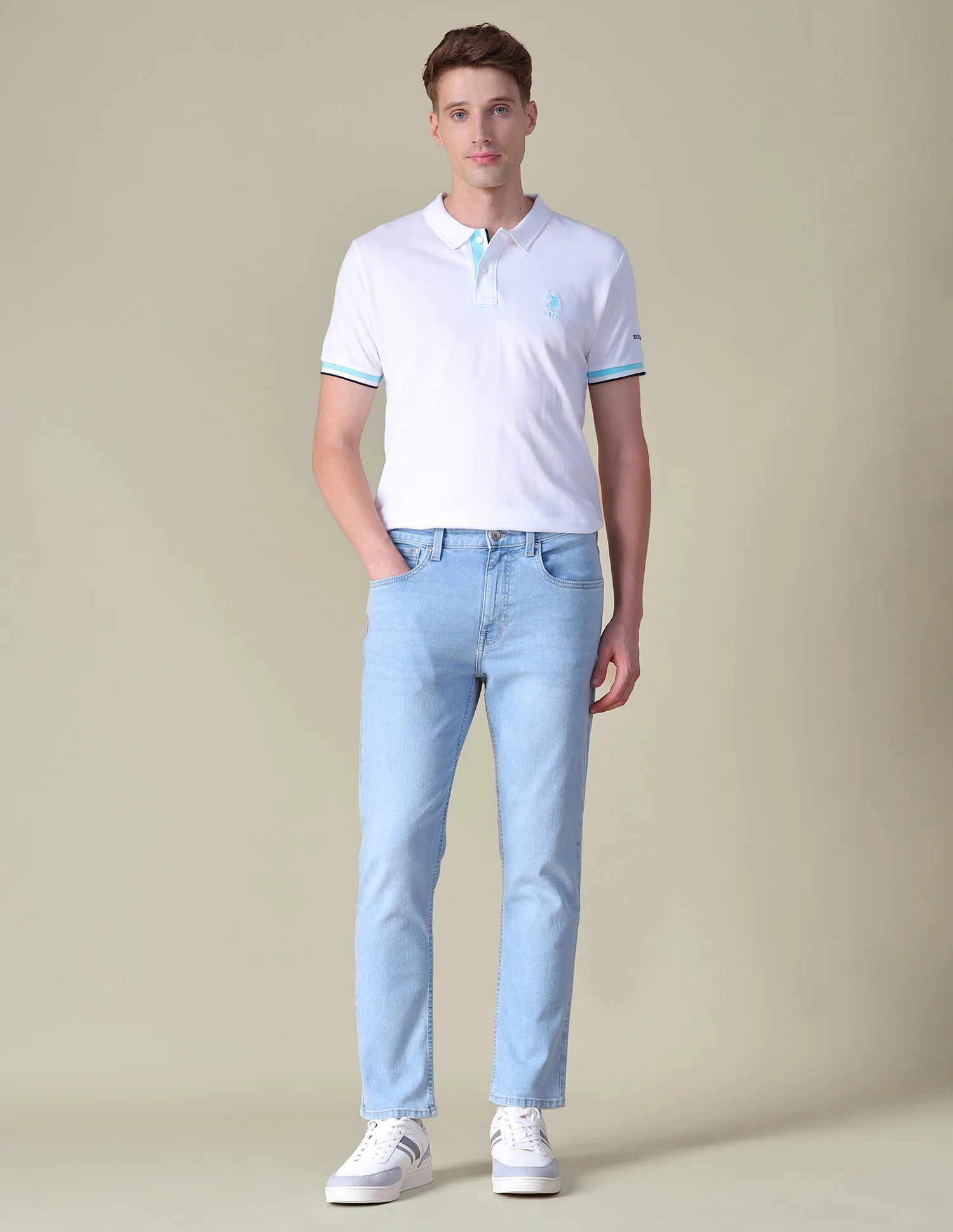 Solid Regular Fit Polo Shirt - Image 3
