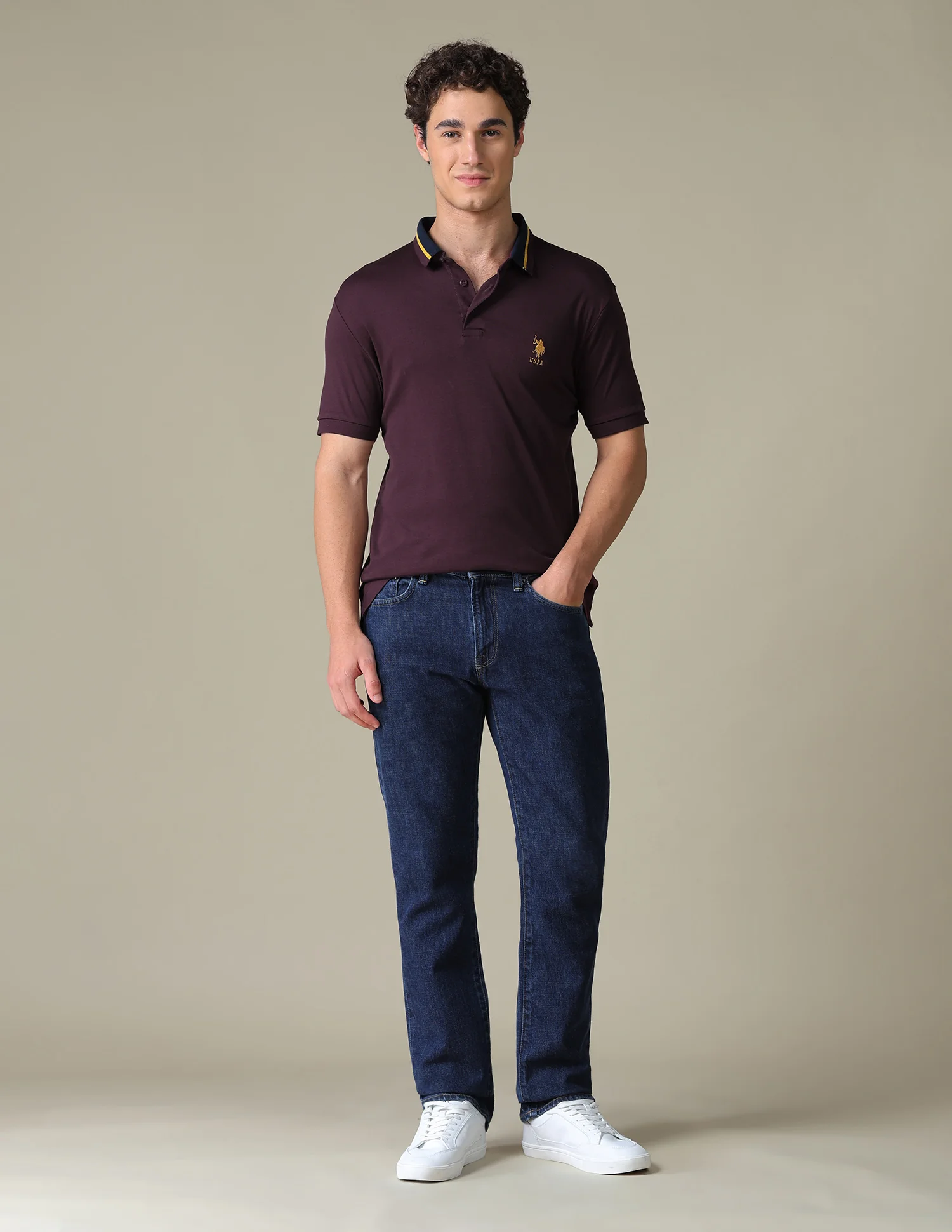 Solid Regular Fit Polo Shirt - Image 3