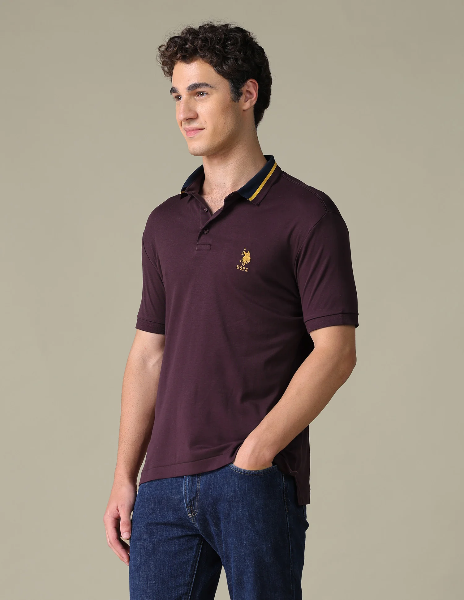 Solid Regular Fit Polo Shirt - Image 4